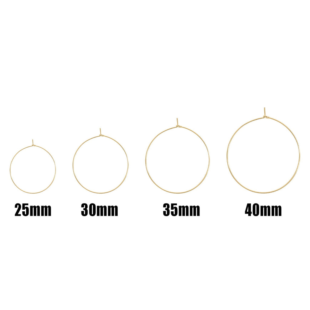 Gold Hoop Earrings – Lightweight 18K Gold Wire Hoops | Hypoallergenic Stainless Steel - Earring | Sunflower Soul Boutique