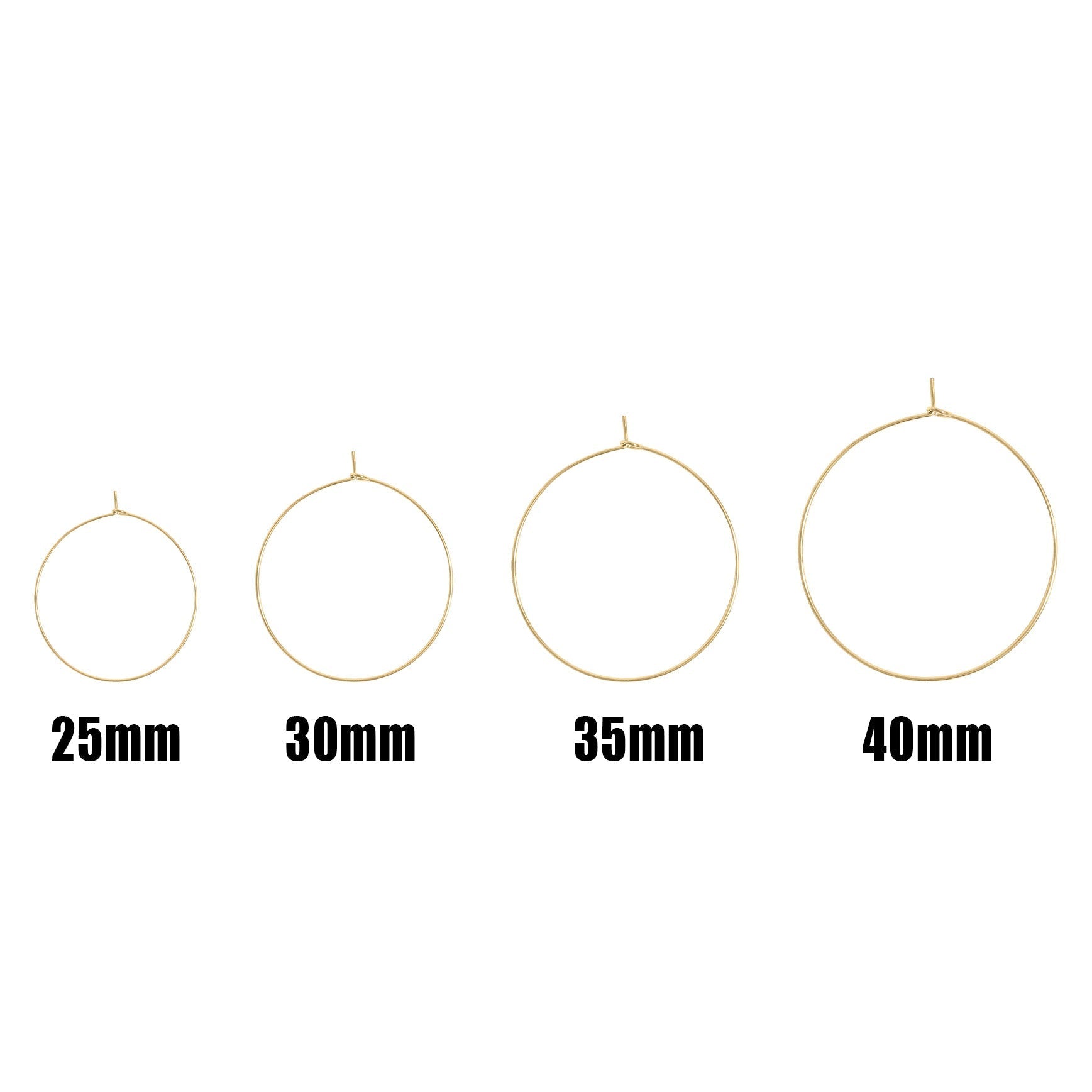 Gold Hoop Earrings – Lightweight 18K Gold Wire Hoops | Hypoallergenic Stainless Steel - Earring | Sunflower Soul Boutique