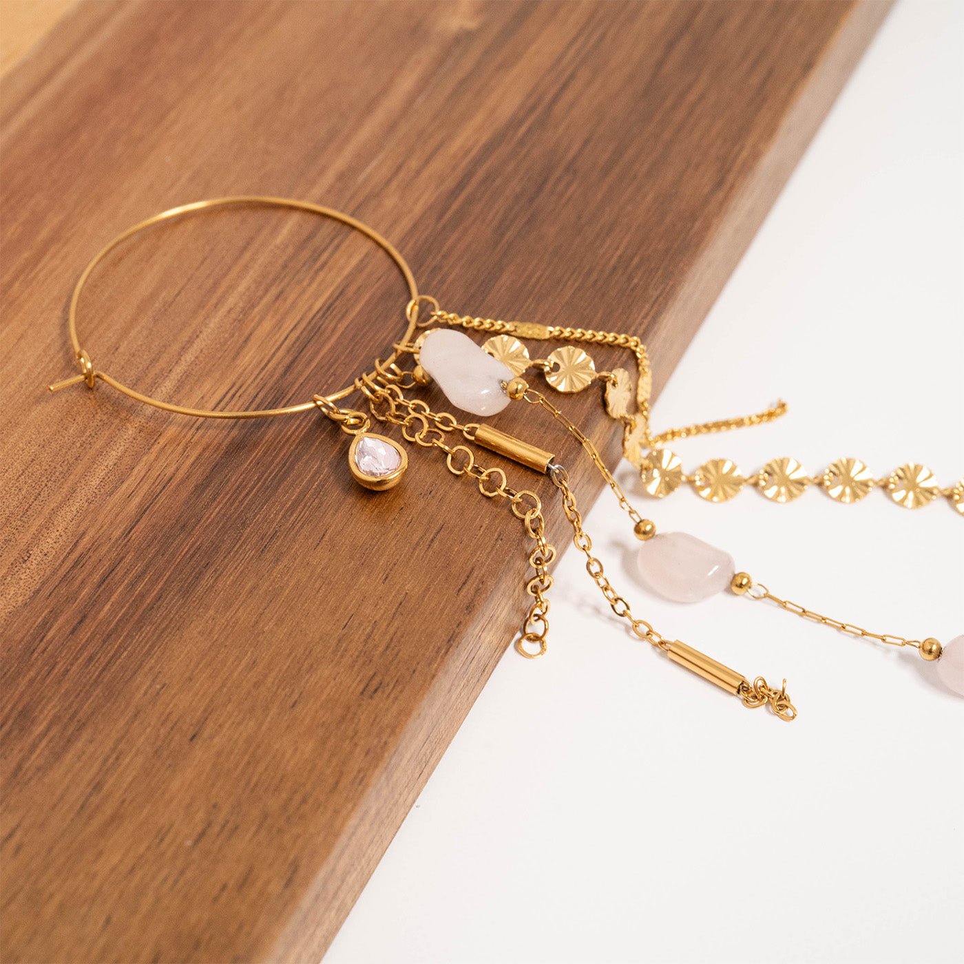 Gold Hoop Earrings – Lightweight 18K Gold Wire Hoops | Hypoallergenic Stainless Steel - Earring | Sunflower Soul Boutique