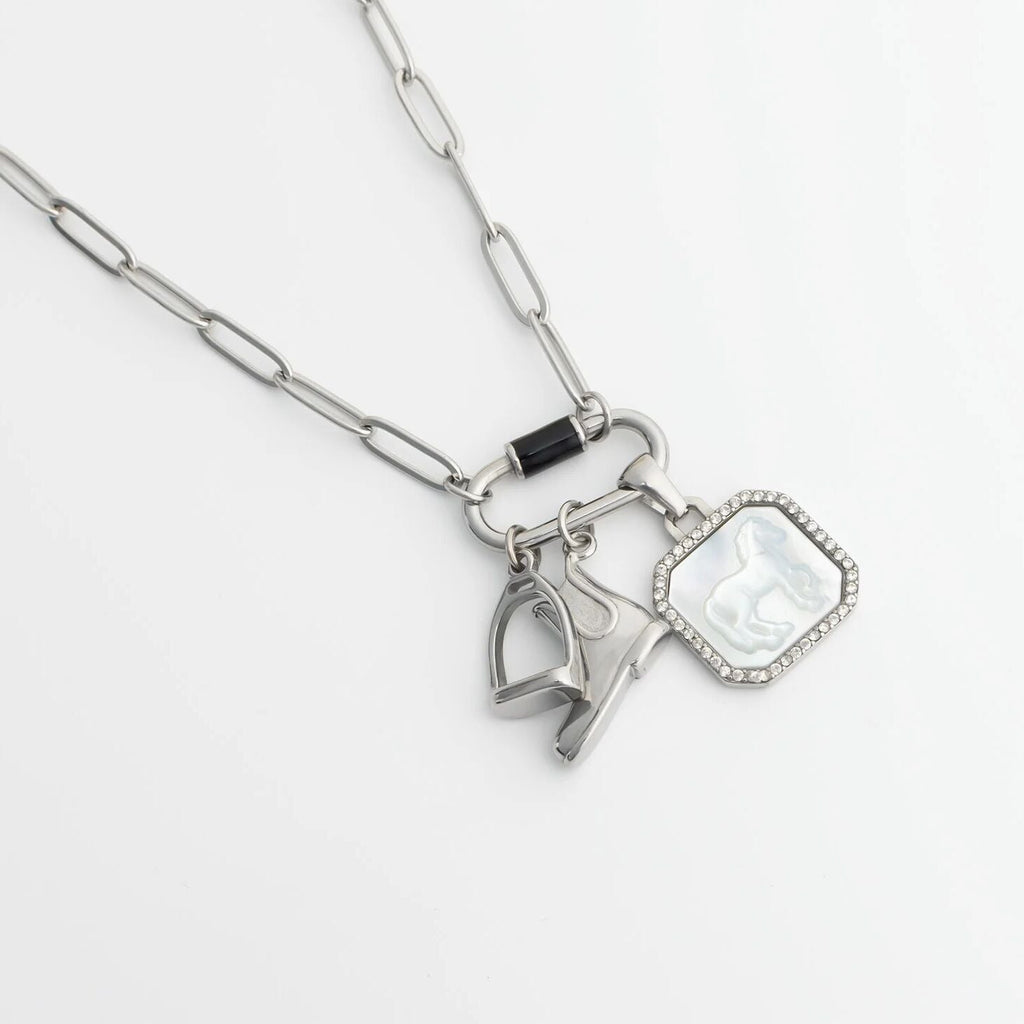 Gold Horse Pendant – 18K Gold Plated Charm with Luminous Pearl Inlay - Pendants | Sunflower Soul Boutique