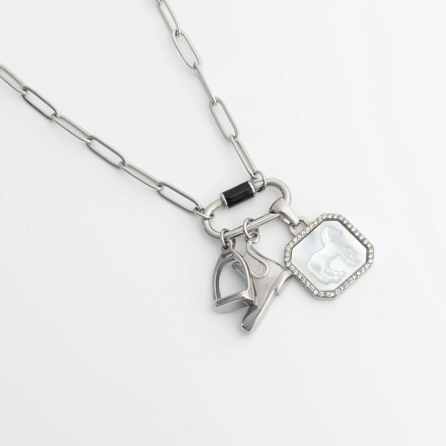 Gold Horse Pendant – 18K Gold Plated Charm with Luminous Pearl Inlay - Pendants | Sunflower Soul Boutique