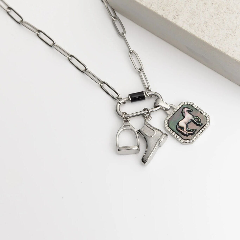 Gold Horse Pendant – 18K Gold Plated Charm with Luminous Pearl Inlay - Pendants | Sunflower Soul Boutique