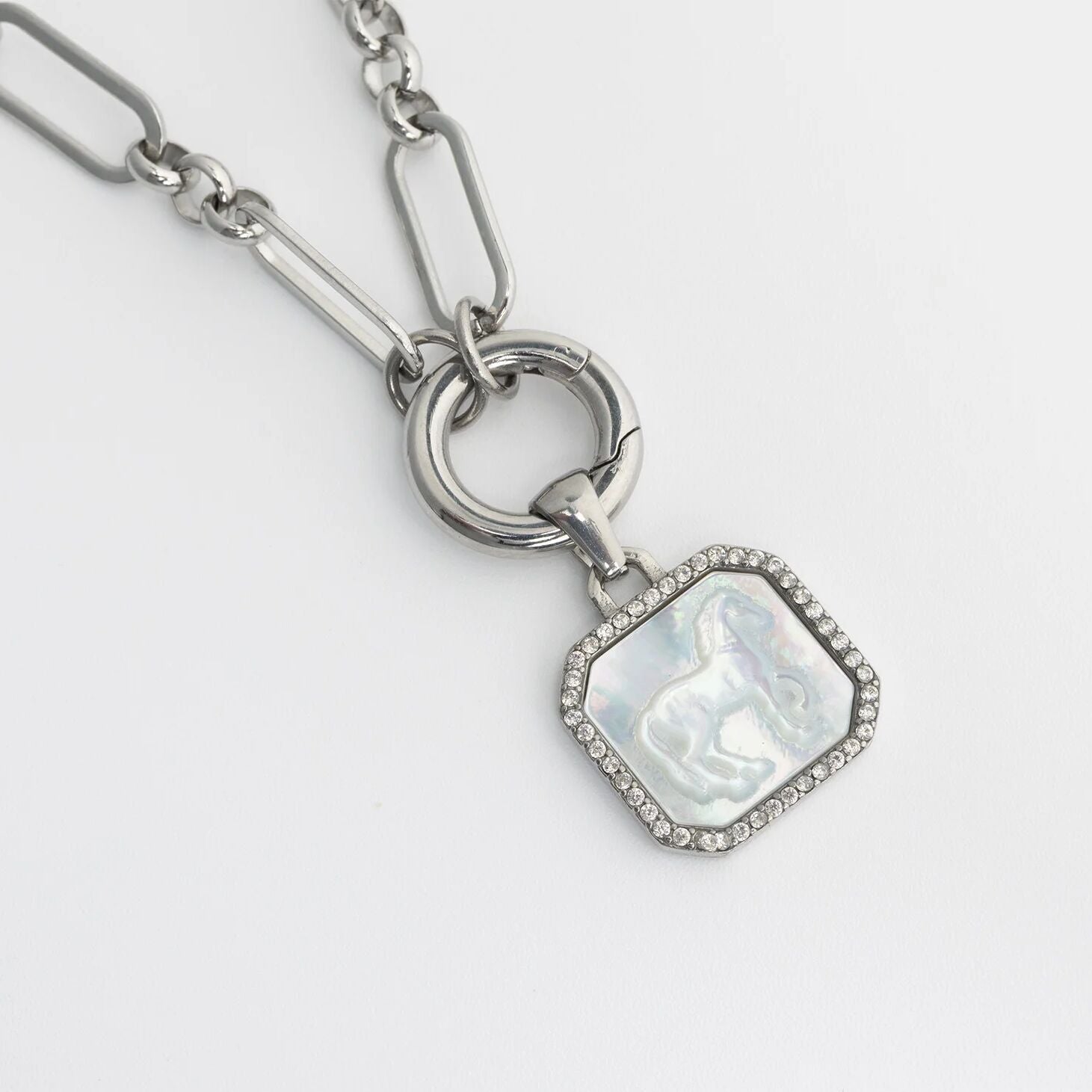Gold Horse Pendant – 18K Gold Plated Charm with Luminous Pearl Inlay - Pendants | Sunflower Soul Boutique