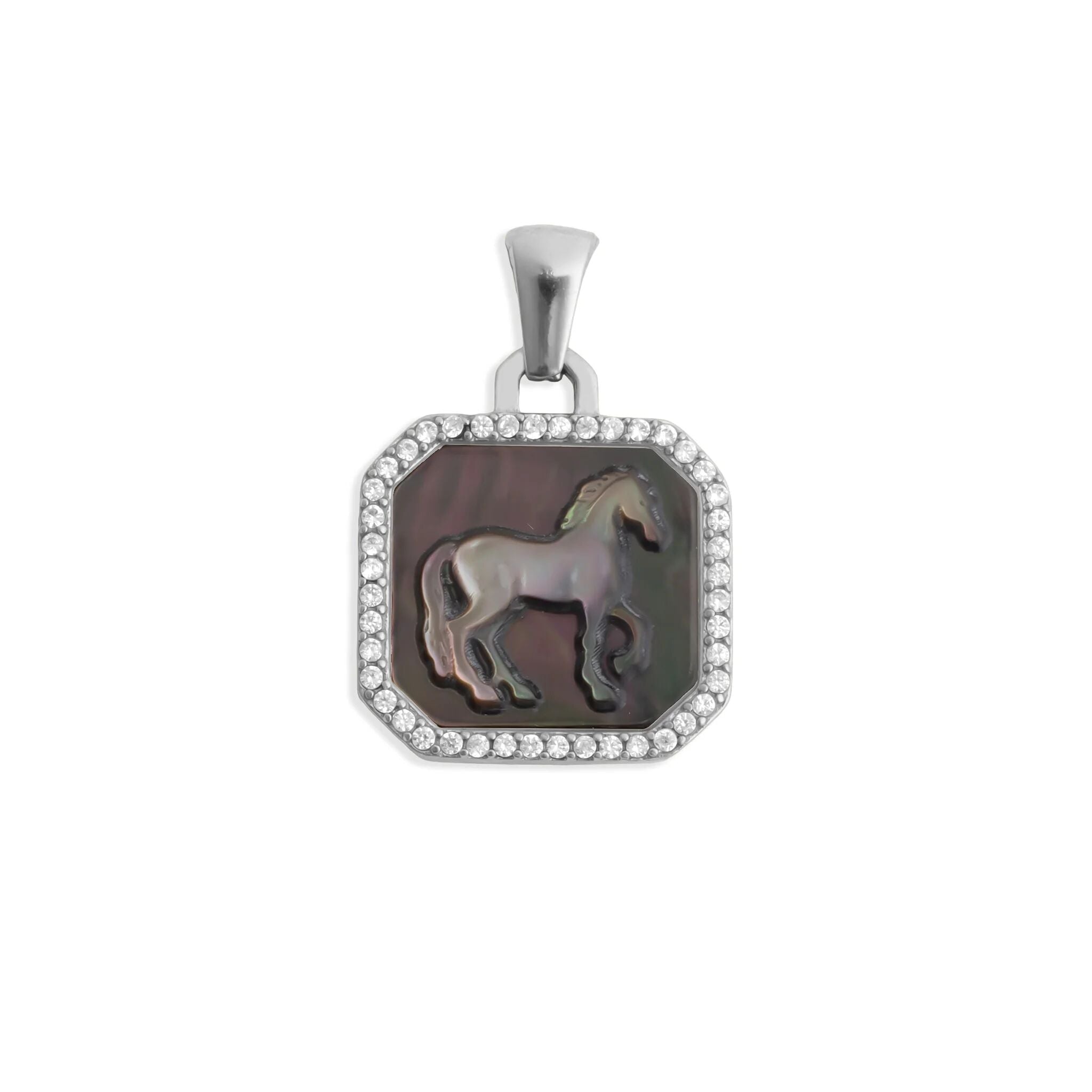 Gold Horse Pendant – 18K Gold Plated Charm with Luminous Pearl Inlay - Pendants | Sunflower Soul Boutique