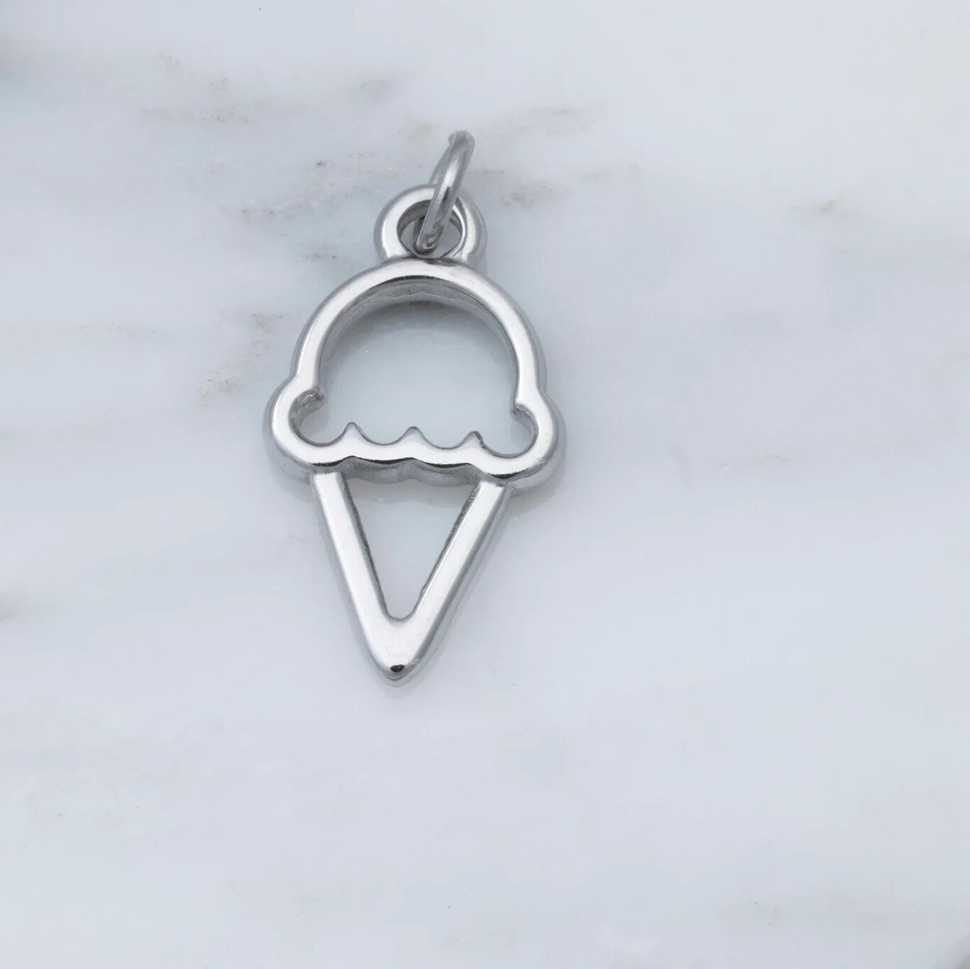 Gold Ice Cream Charm – 18K Gold Cone Charm | Scratch Resistant Stainless Steel - Charms | Sunflower Soul Boutique
