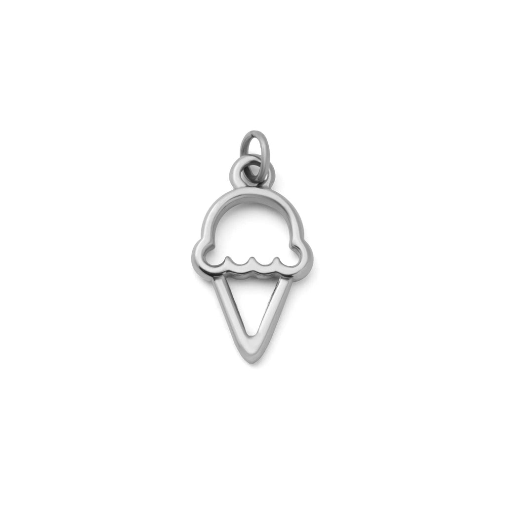 Gold Ice Cream Charm – 18K Gold Cone Charm | Scratch Resistant Stainless Steel - Charms | Sunflower Soul Boutique