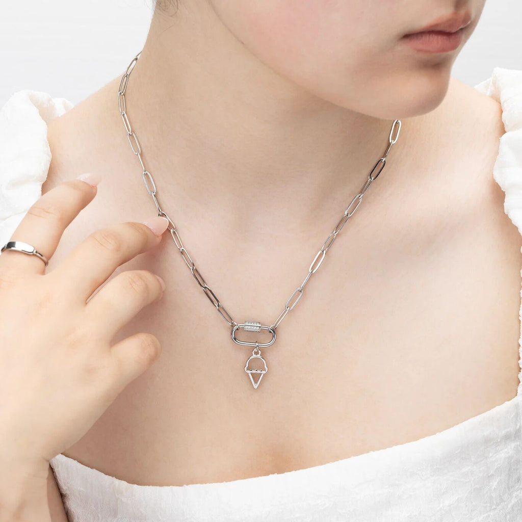 Gold Ice Cream Charm – 18K Gold Cone Charm | Scratch Resistant Stainless Steel - Charms | Sunflower Soul Boutique