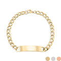 Gold ID Bracelet – Stainless Steel Curved Bar With Blank ID Bar, Engraved Gift - Bracelets | Sunflower Soul Boutique