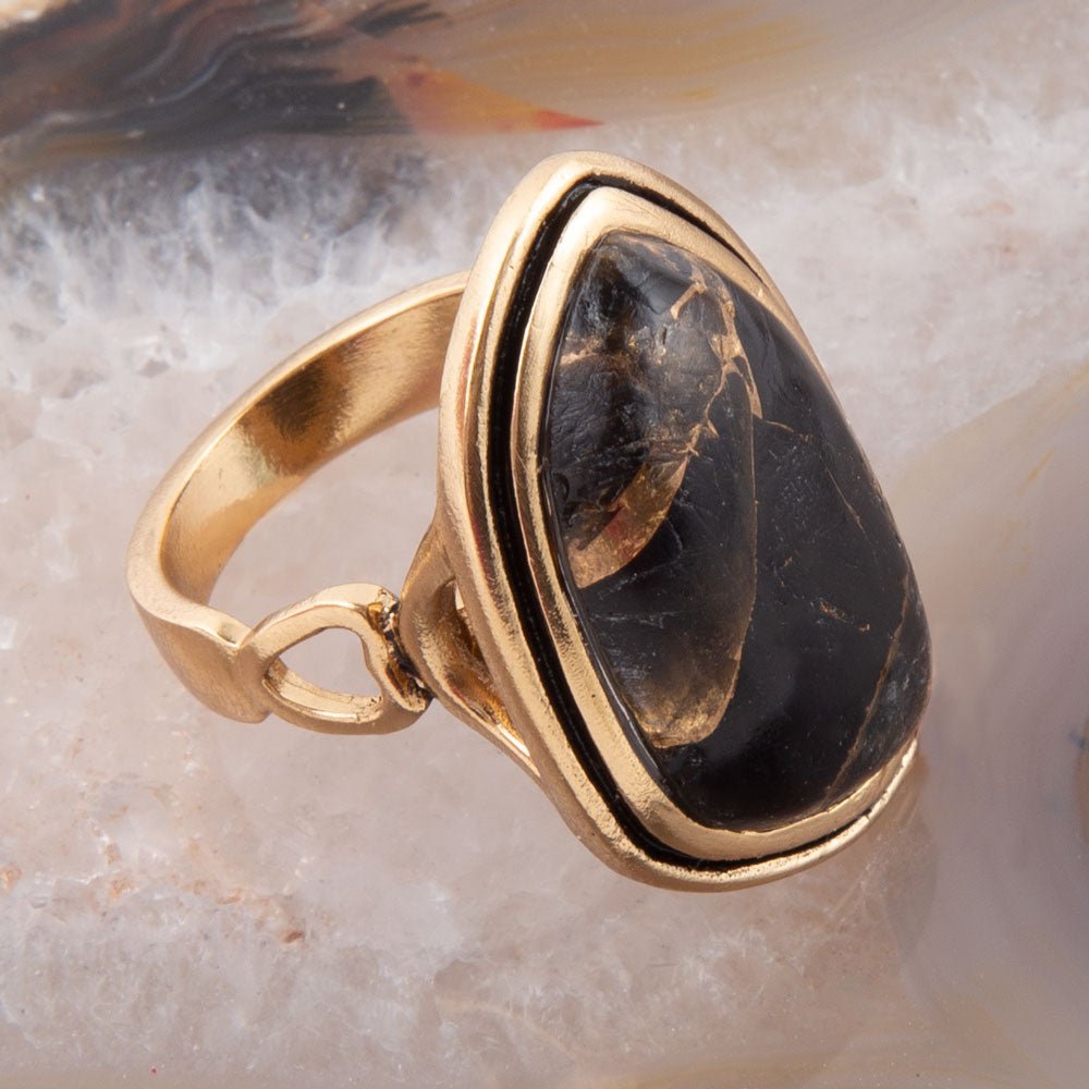 Gold Infused Black Matrix Ring