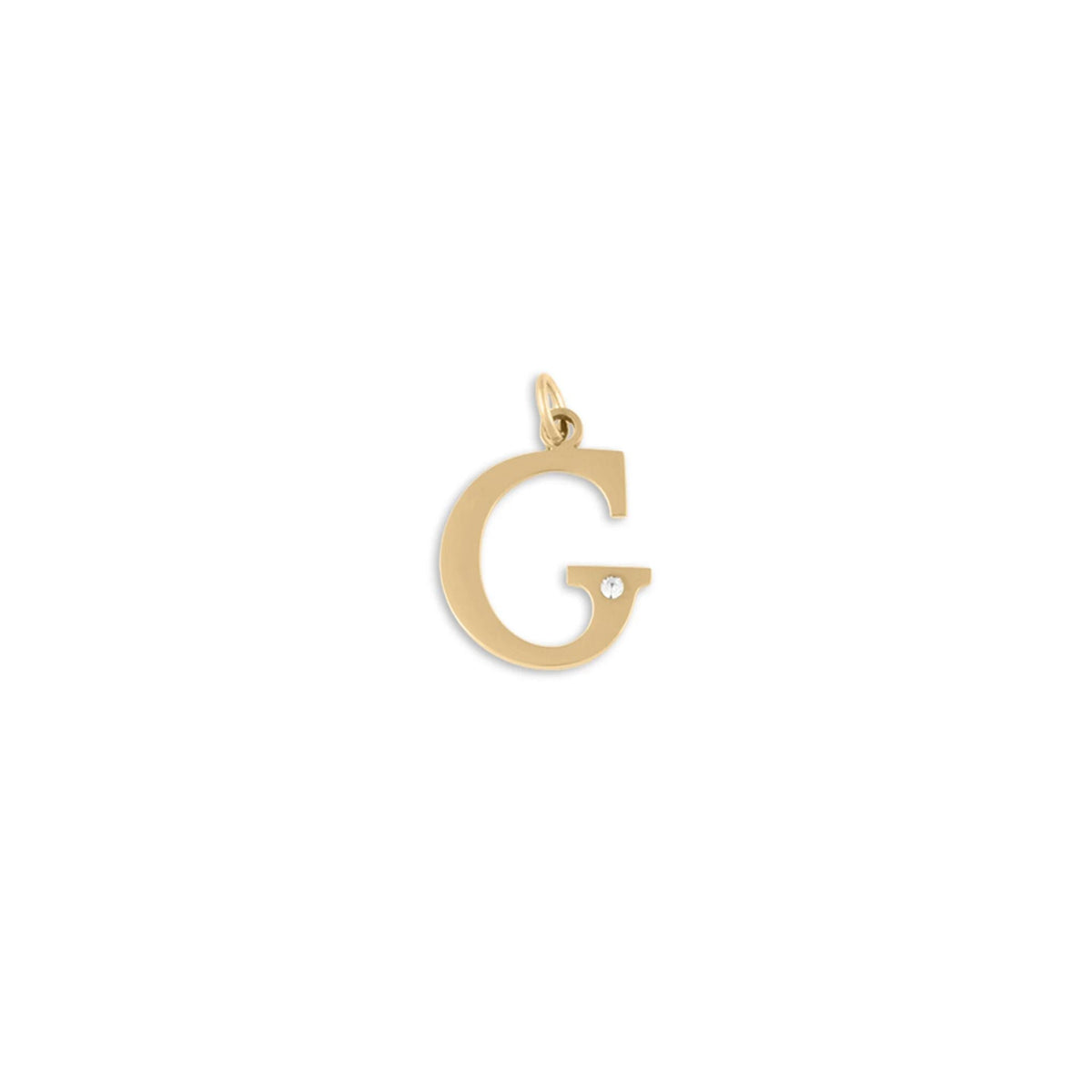 18K Gold PVD Stainless Steel Letter with Crystal Charm 15mm -G