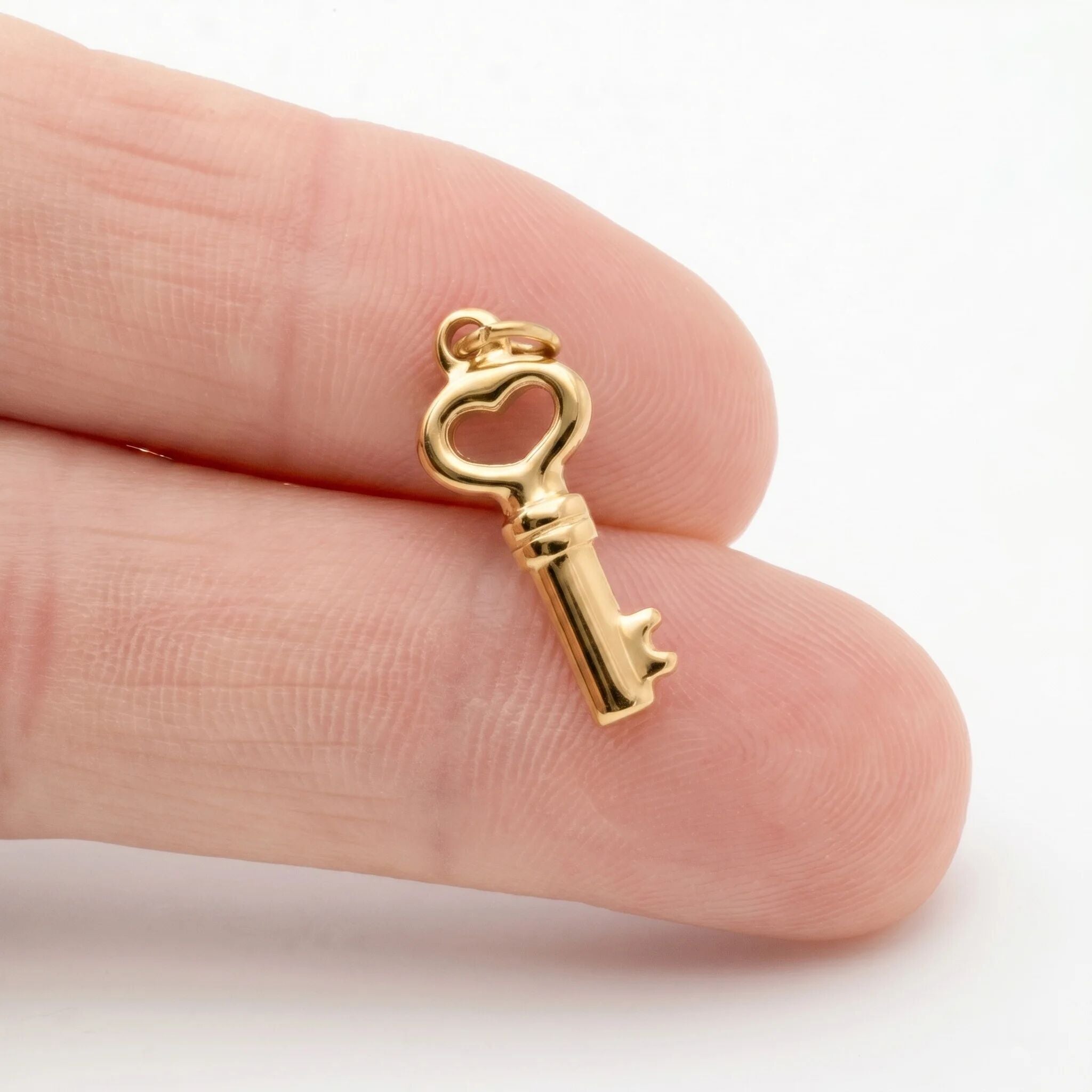 Gold Key Charm - 18K Gold PVD Stainless Steel Lightweight Symbolic Pendant - Charms | Sunflower Soul Boutique