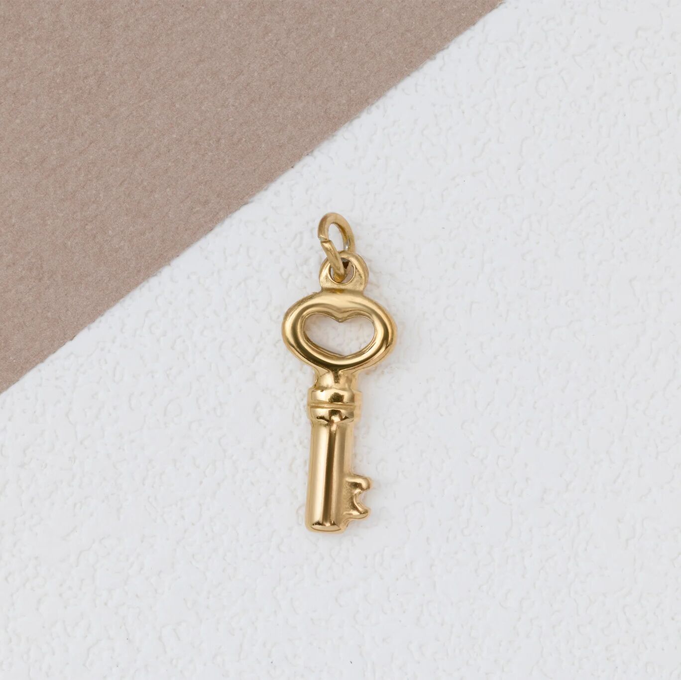 Gold Key Charm - 18K Gold PVD Stainless Steel Lightweight Symbolic Pendant - Charms | Sunflower Soul Boutique