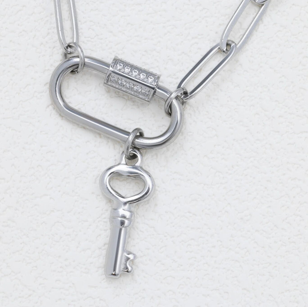 Gold Key Charm - 18K Gold PVD Stainless Steel Lightweight Symbolic Pendant - Charms | Sunflower Soul Boutique