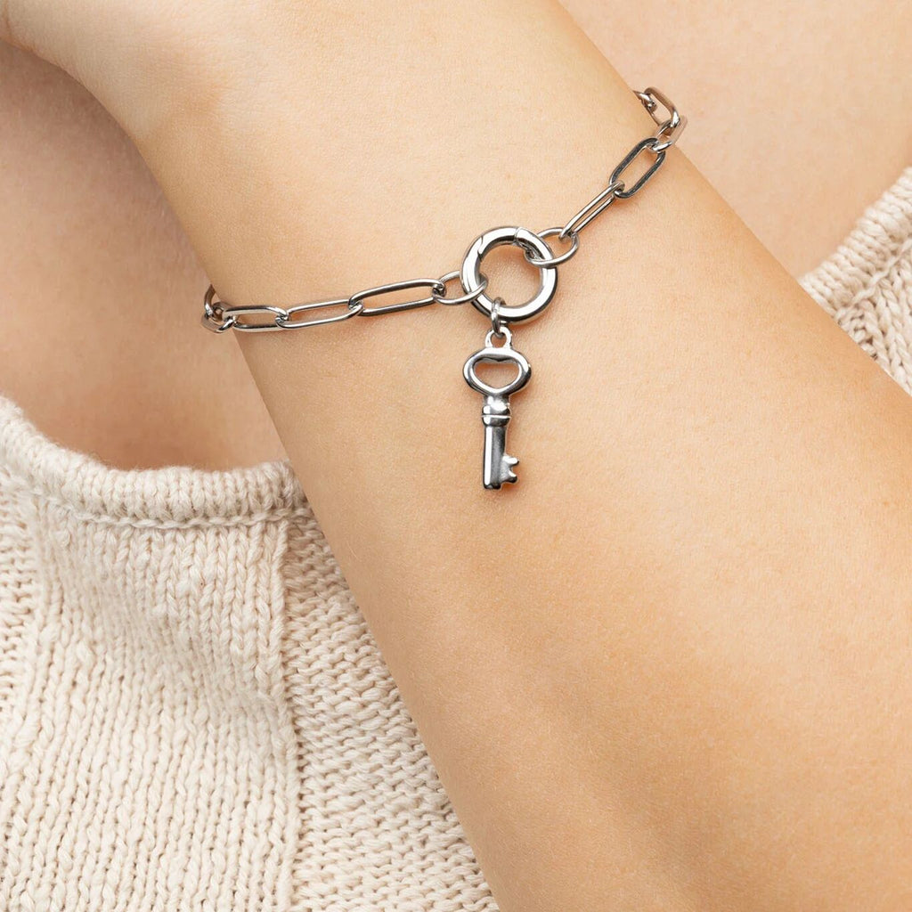 Gold Key Charm - 18K Gold PVD Stainless Steel Lightweight Symbolic Pendant - Charms | Sunflower Soul Boutique