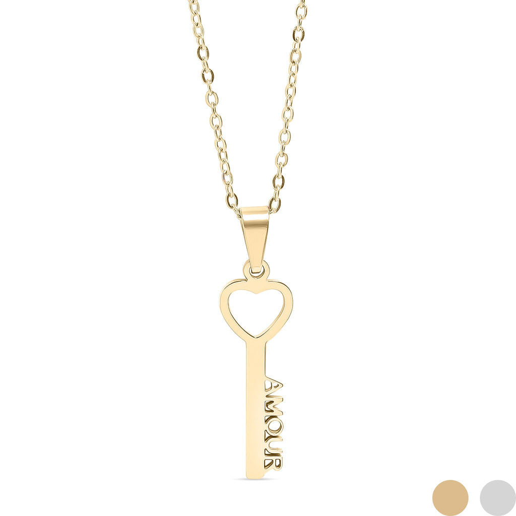Gold Key Pendant Necklace – Durable 18K Gold Jewelry | Hypoallergenic, Scratch Resistant - Necklaces | Sunflower Soul Boutique