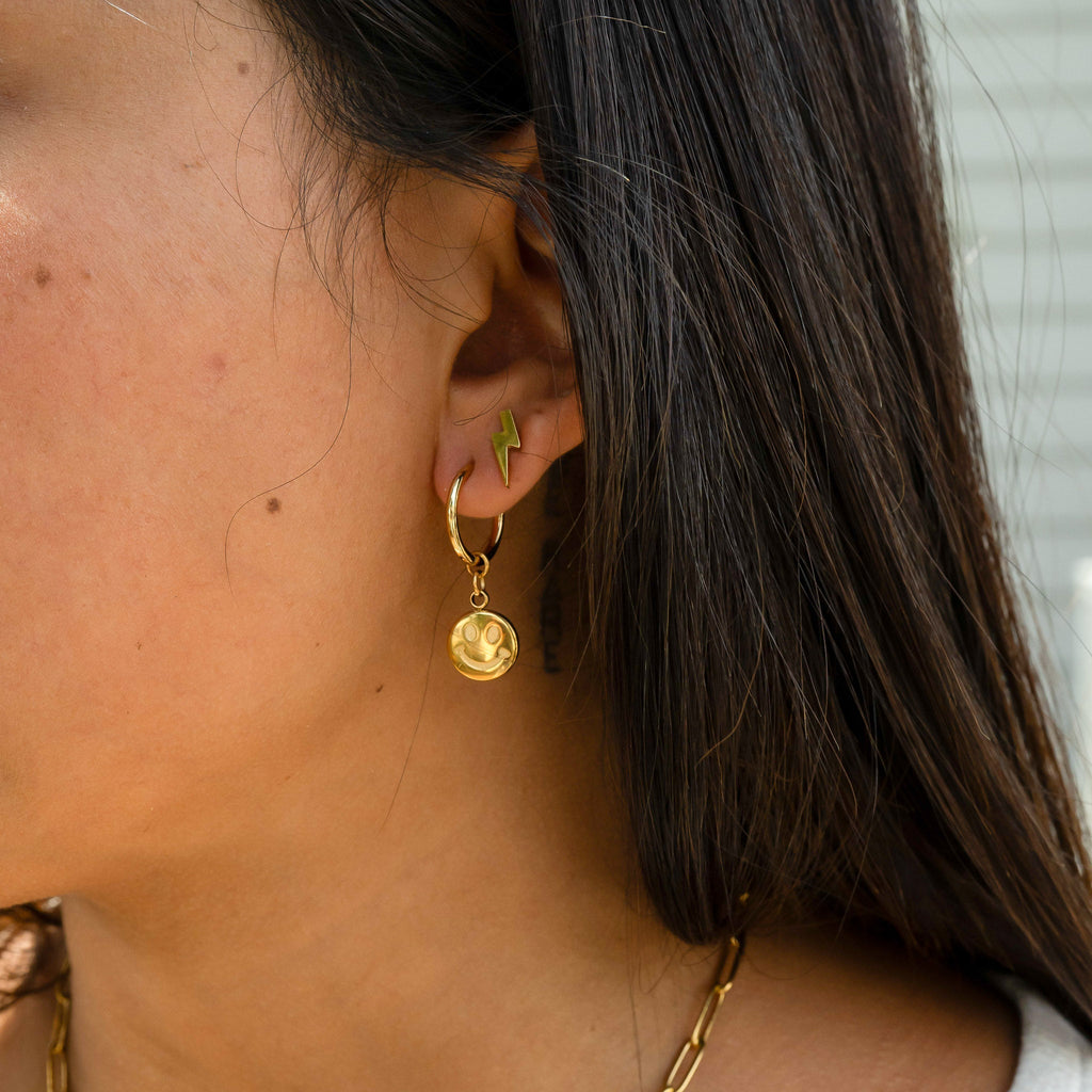 Gold Lightning Bolt Earrings – 18K Gold Studs | Hypoallergenic Stainless Steel Jewelry - Earring | Sunflower Soul Boutique