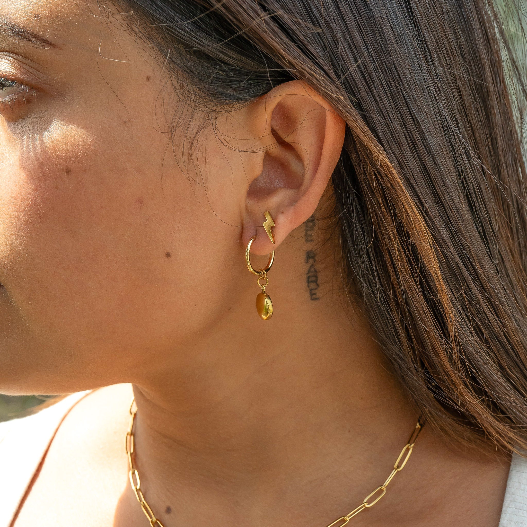 Gold Lightning Bolt Earrings – 18K Gold Studs | Hypoallergenic Stainless Steel Jewelry - Earring | Sunflower Soul Boutique