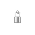 18K Gold PVD Stainless Steel Lock Charm- silver main 