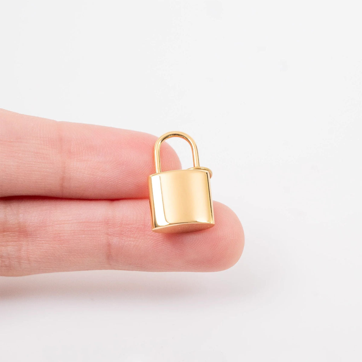 18K Gold PVD Stainless Steel Lock Charm- gold scale 