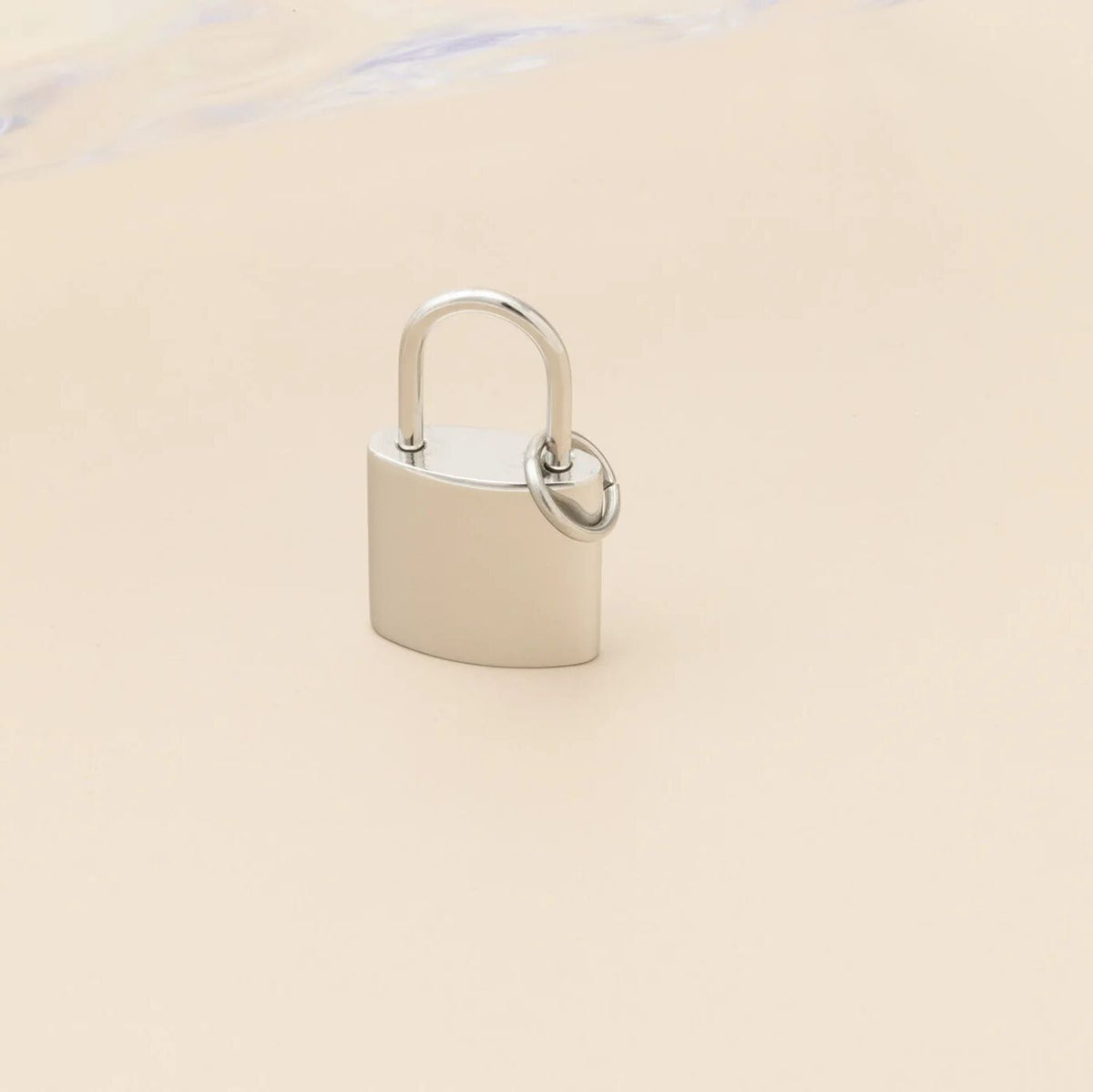18K Gold PVD Stainless Steel Lock Charm- silver studio 