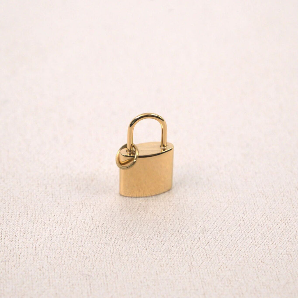 18K Gold PVD Stainless Steel Lock Charm- gold studio 