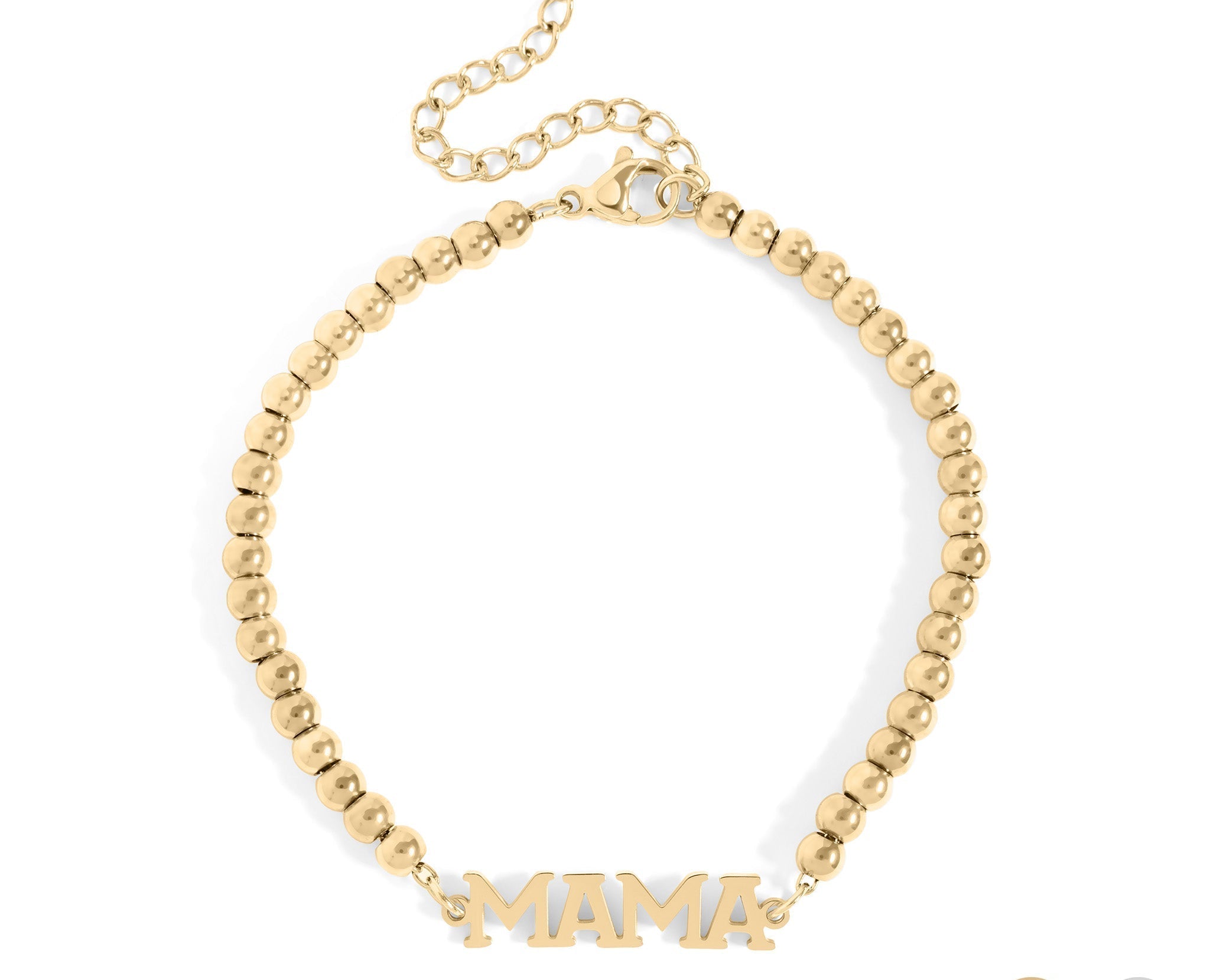 Gold Mama Bracelet – Adjustable 18K Gold Beaded Stainless Steel Jewelry Gift - Bracelets | Sunflower Soul Boutique