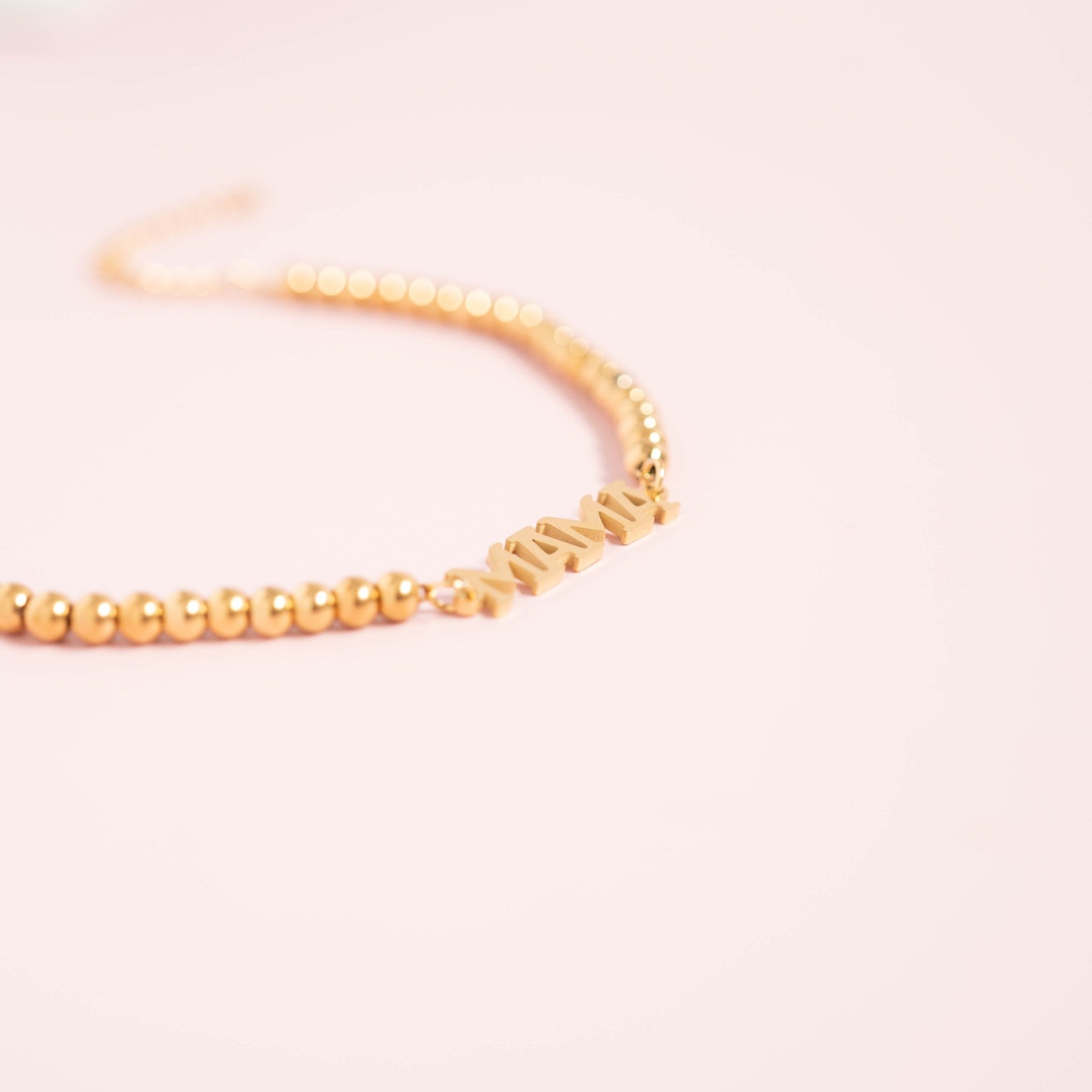 Gold Mama Bracelet – Adjustable 18K Gold Beaded Stainless Steel Jewelry Gift - Bracelets | Sunflower Soul Boutique