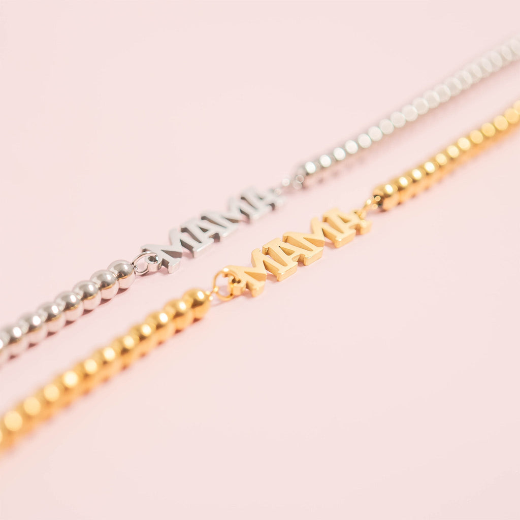 Gold Mama Bracelet – Adjustable 18K Gold Beaded Stainless Steel Jewelry Gift - Bracelets | Sunflower Soul Boutique