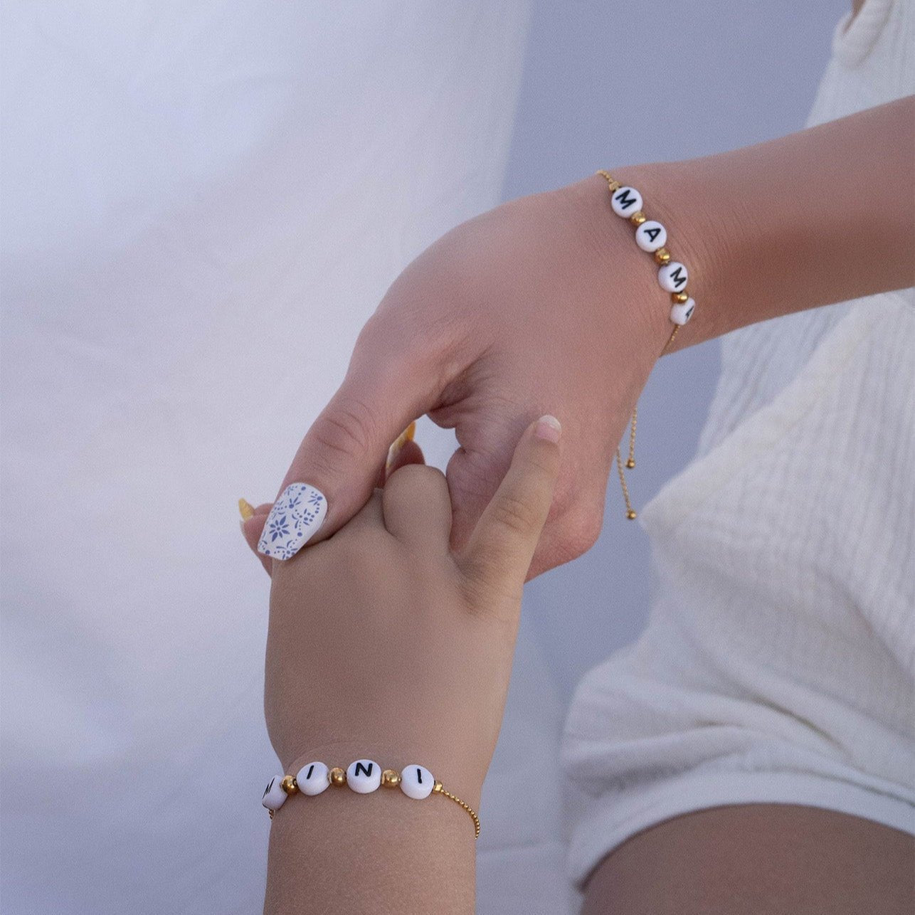 Gold Mama Bracelet – Adjustable Beaded Stainless Steel Jewelry with Sliding Closure - Bracelets | Sunflower Soul Boutique