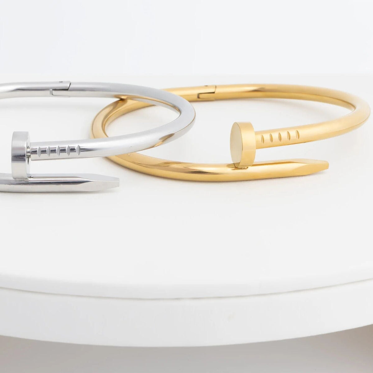 Gold Nail Bangle – 18K Gold Bracelet | Stainless Steel Bangle Scratch Resistant - Bracelets | Sunflower Soul Boutique