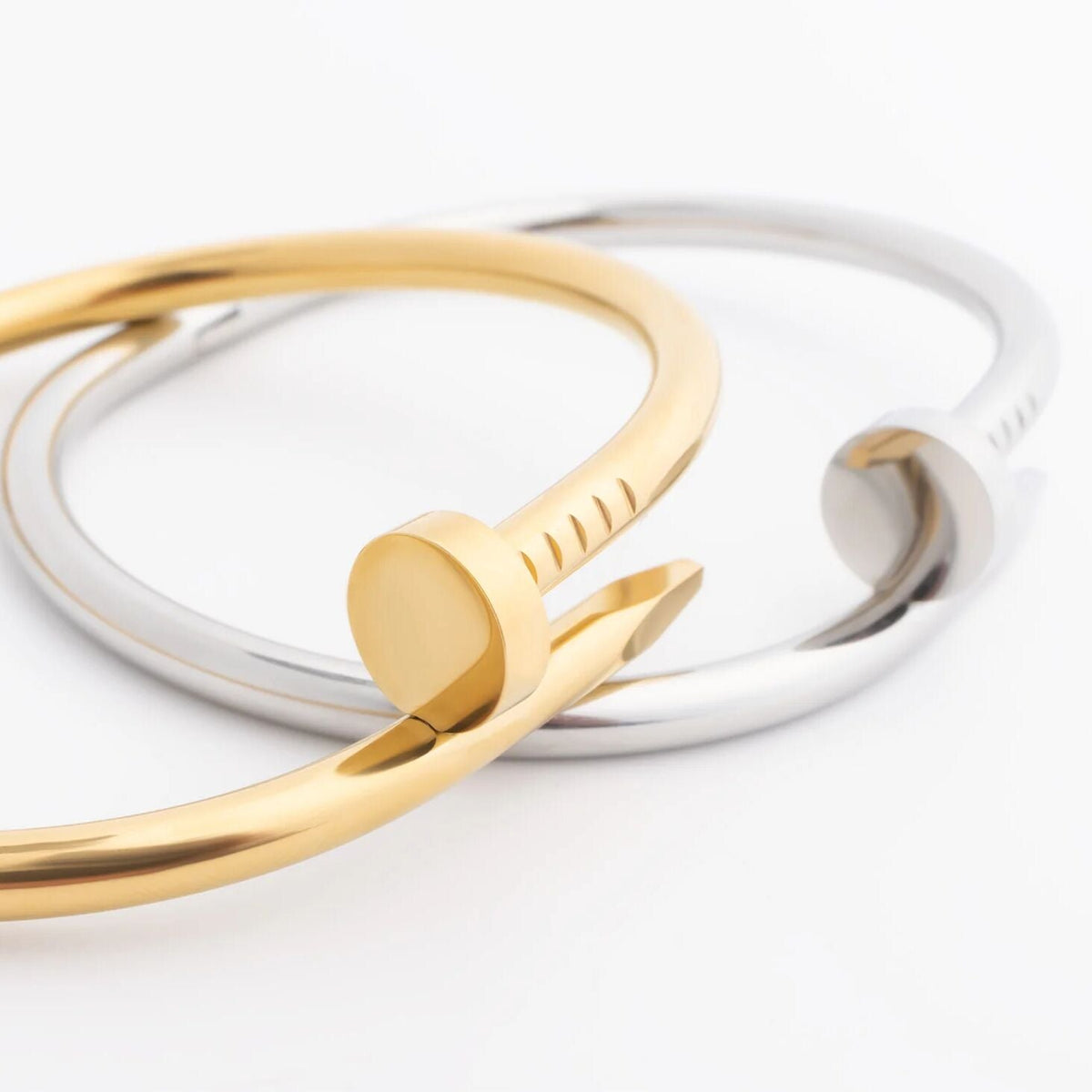 Gold Nail Bangle – 18K Gold Bracelet | Stainless Steel Bangle Scratch Resistant - Bracelets | Sunflower Soul Boutique