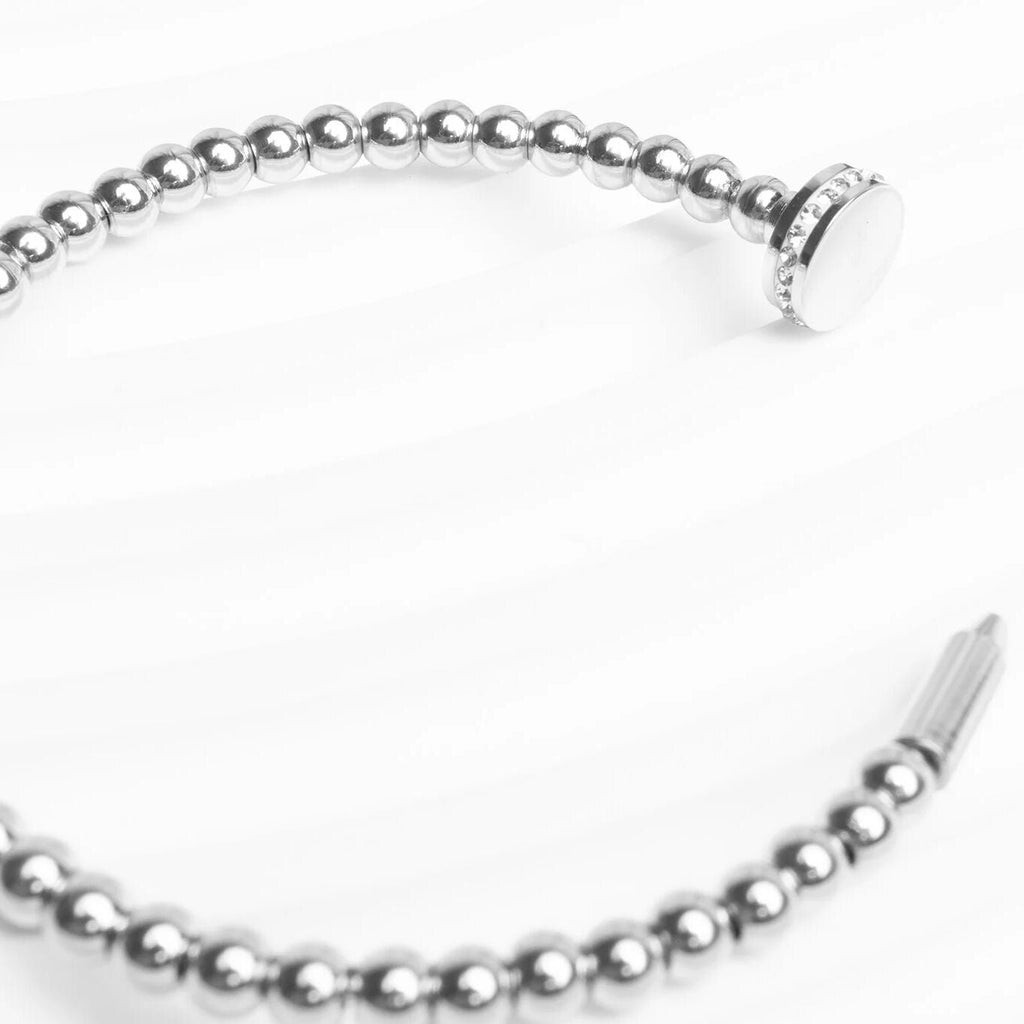 Gold Nail Bangle – 18K Gold PVD Stainless Steel Beaded Nail Bracelet - Bracelets | Sunflower Soul Boutique