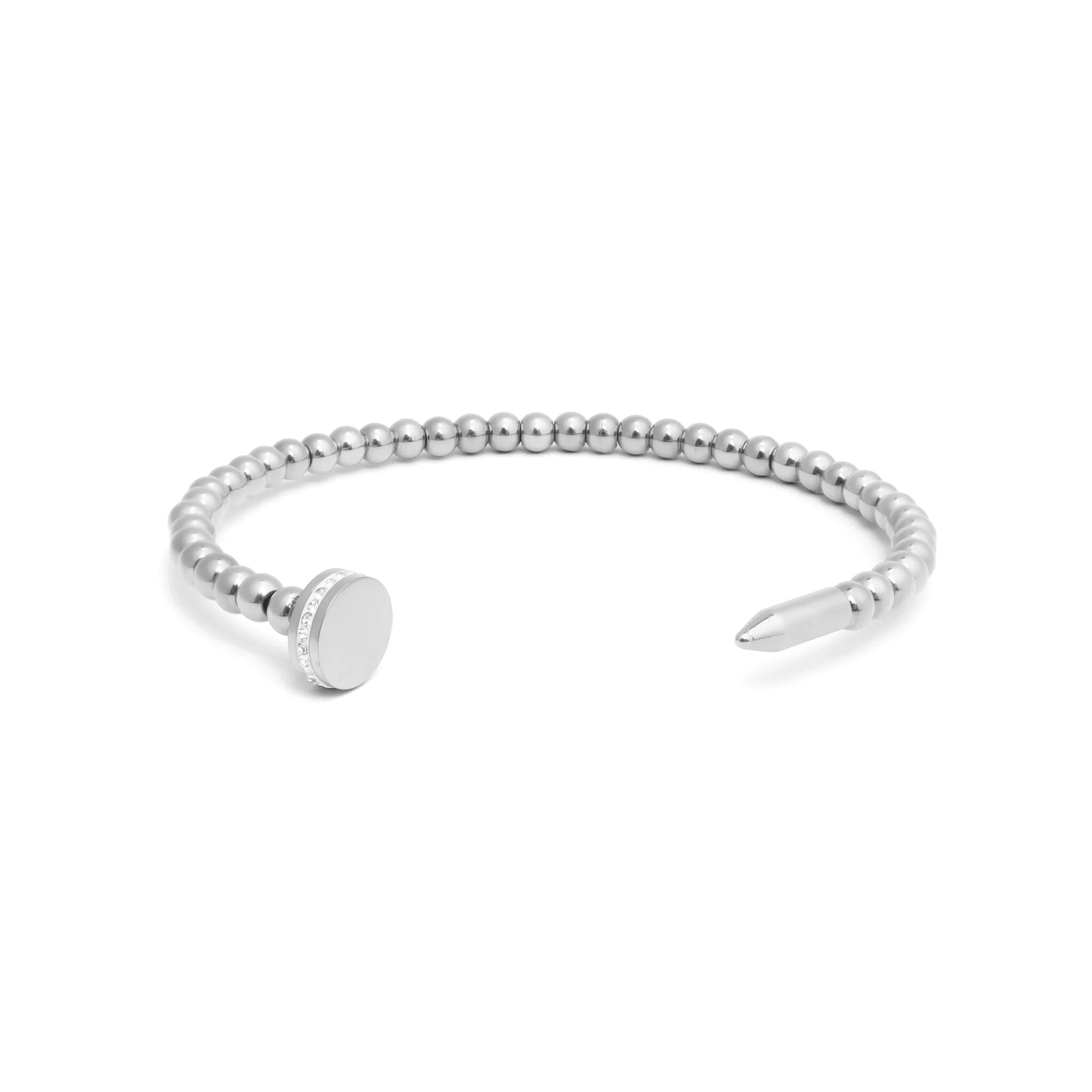 Gold Nail Bangle – 18K Gold PVD Stainless Steel Beaded Nail Bracelet - Bracelets | Sunflower Soul Boutique