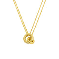 Gold Necklace – Cosmic Vine Double Strand CZ Cluster Pendant | 18K Gold Plated