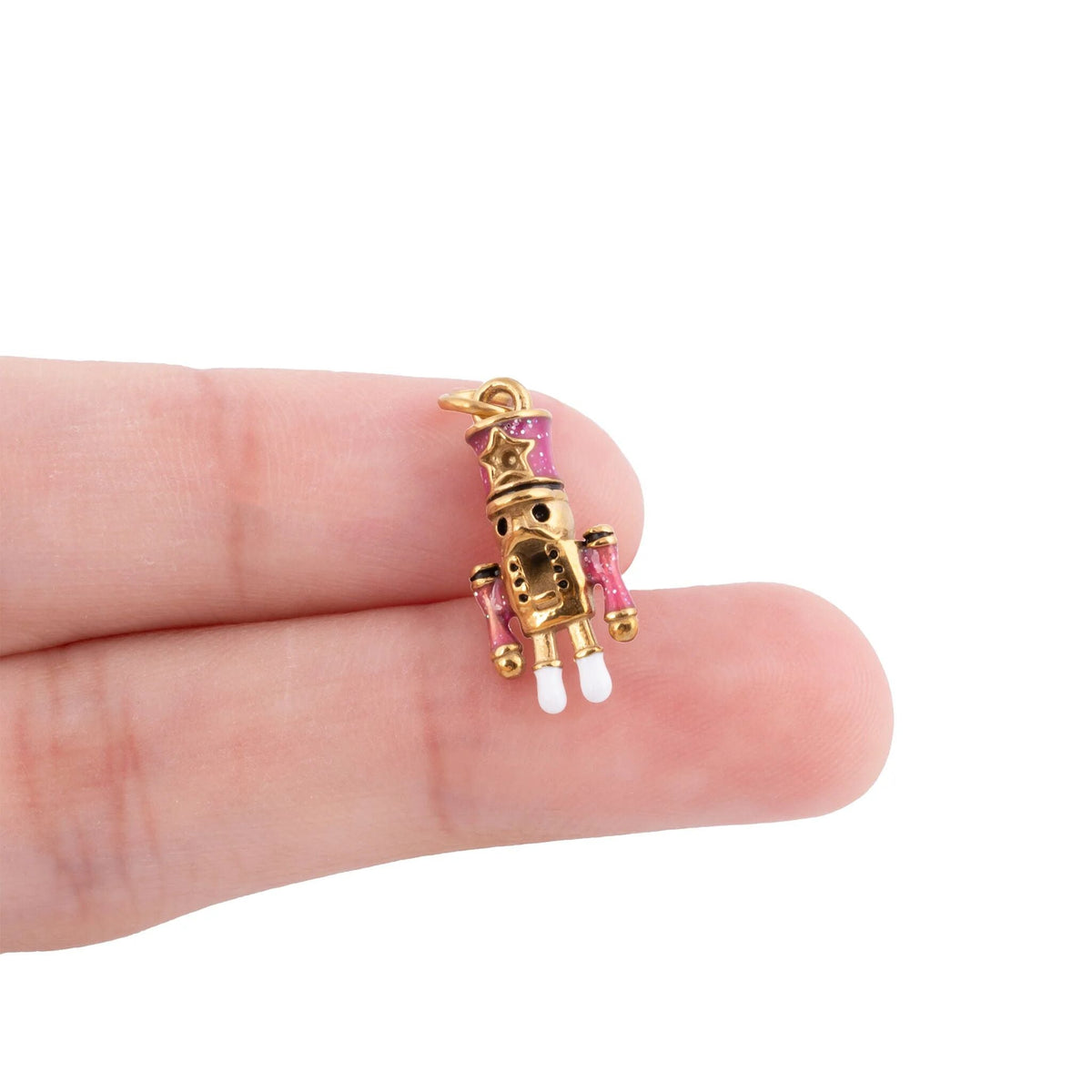 Wholesale Jewelry 18K Gold PVD Stainless Steel Nut Cracker Charm- gold scale shot 