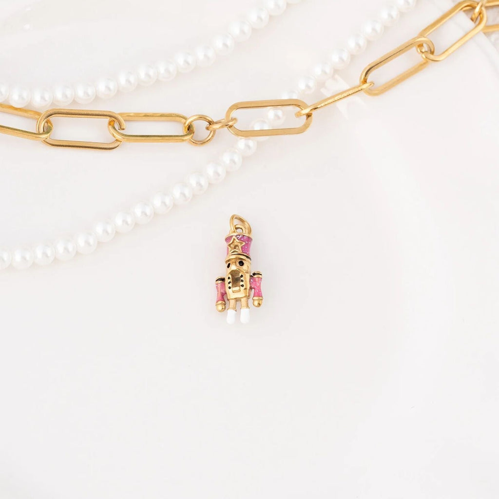 Wholesale Jewelry 18K Gold PVD Stainless Steel Nut Cracker Charm- gold studio 