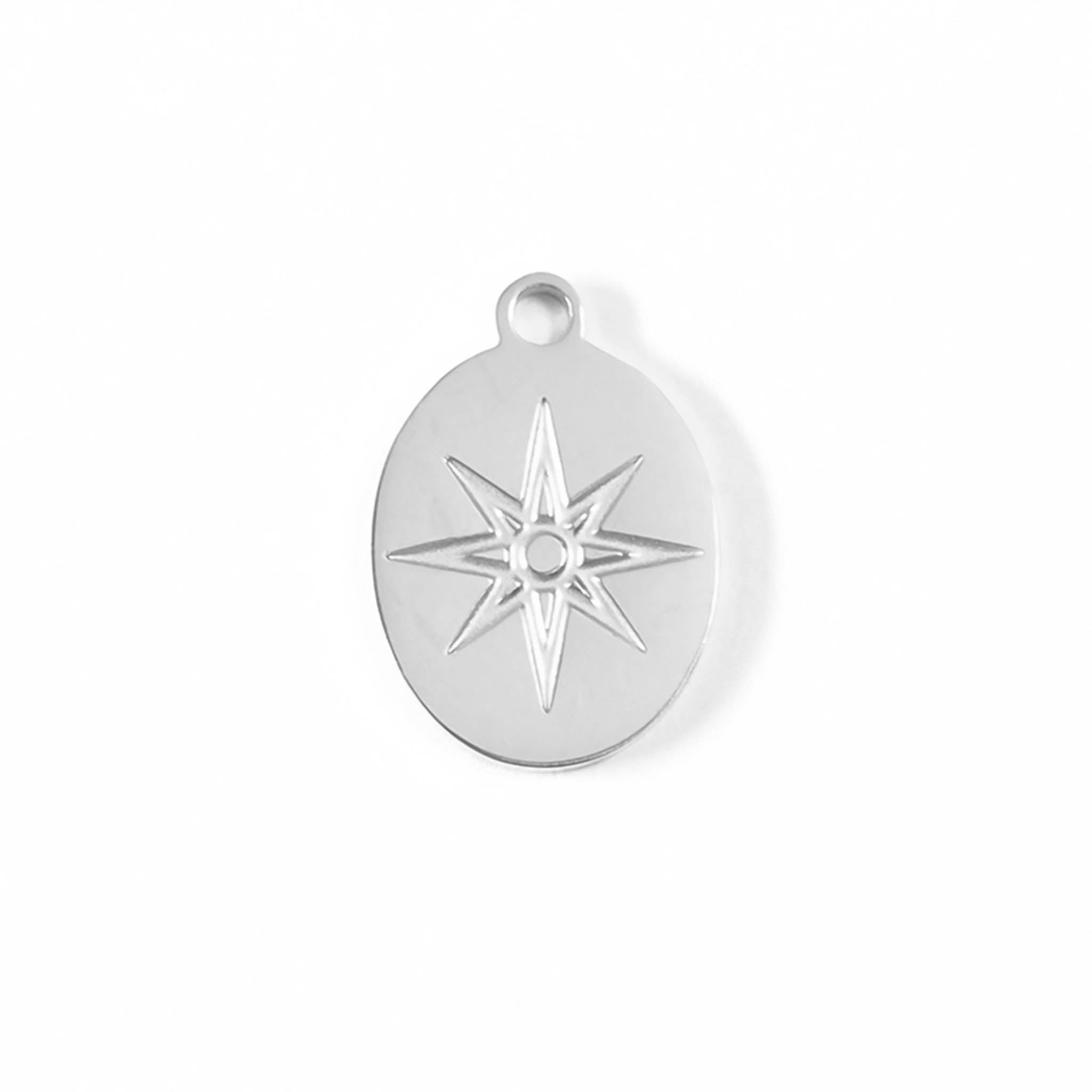 Gold Oval Charm – 18K Gold PVD Coated Stainless Steel Atomic Pendant Accent - charm | Sunflower Soul Boutique