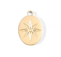 Gold Oval Charm – 18K Gold PVD Coated Stainless Steel Atomic Pendant Accent - charm | Sunflower Soul Boutique