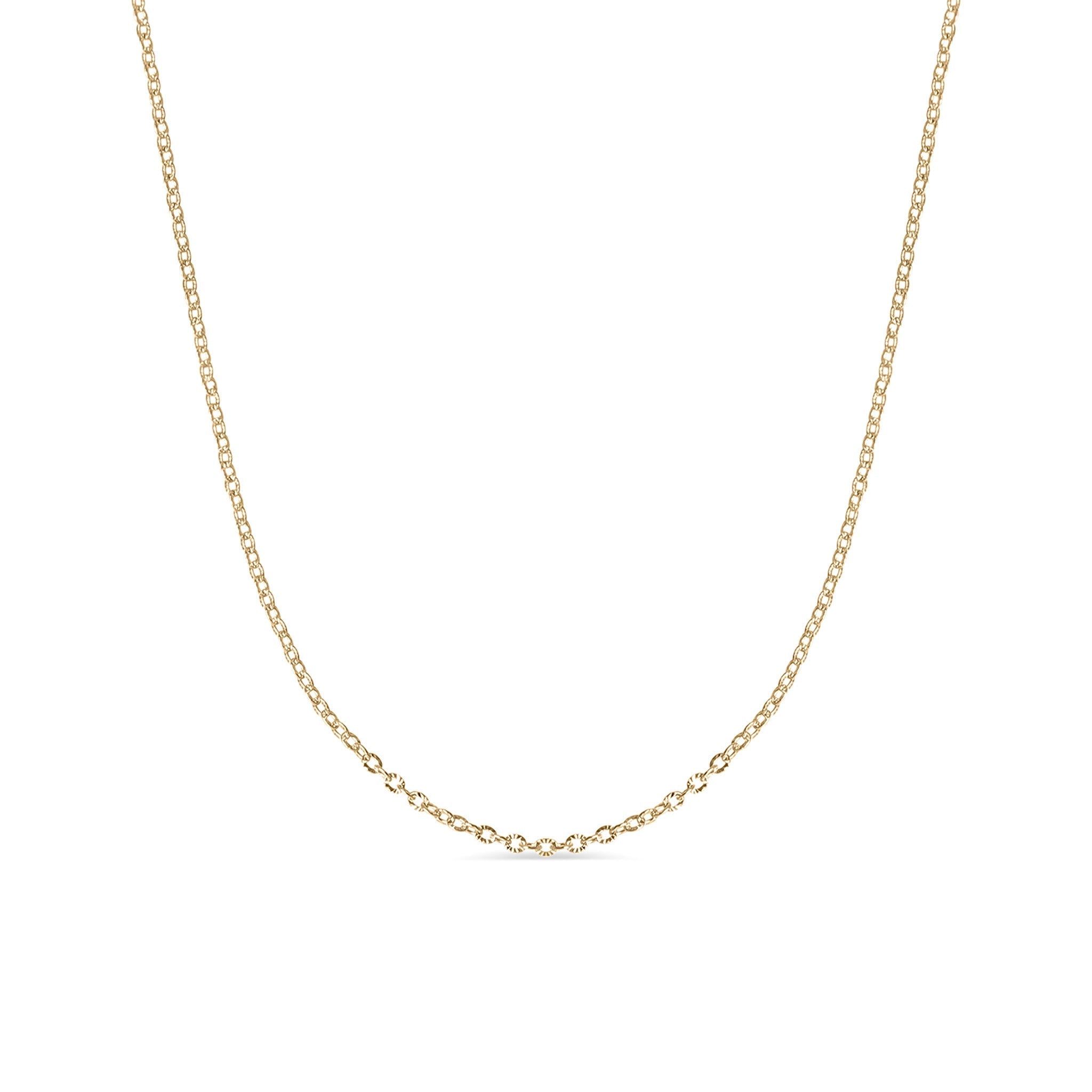 Gold Oval Link Necklace – 18K Gold Crimped Oval Chain Stainless Steel - Chain | Sunflower Soul Boutique