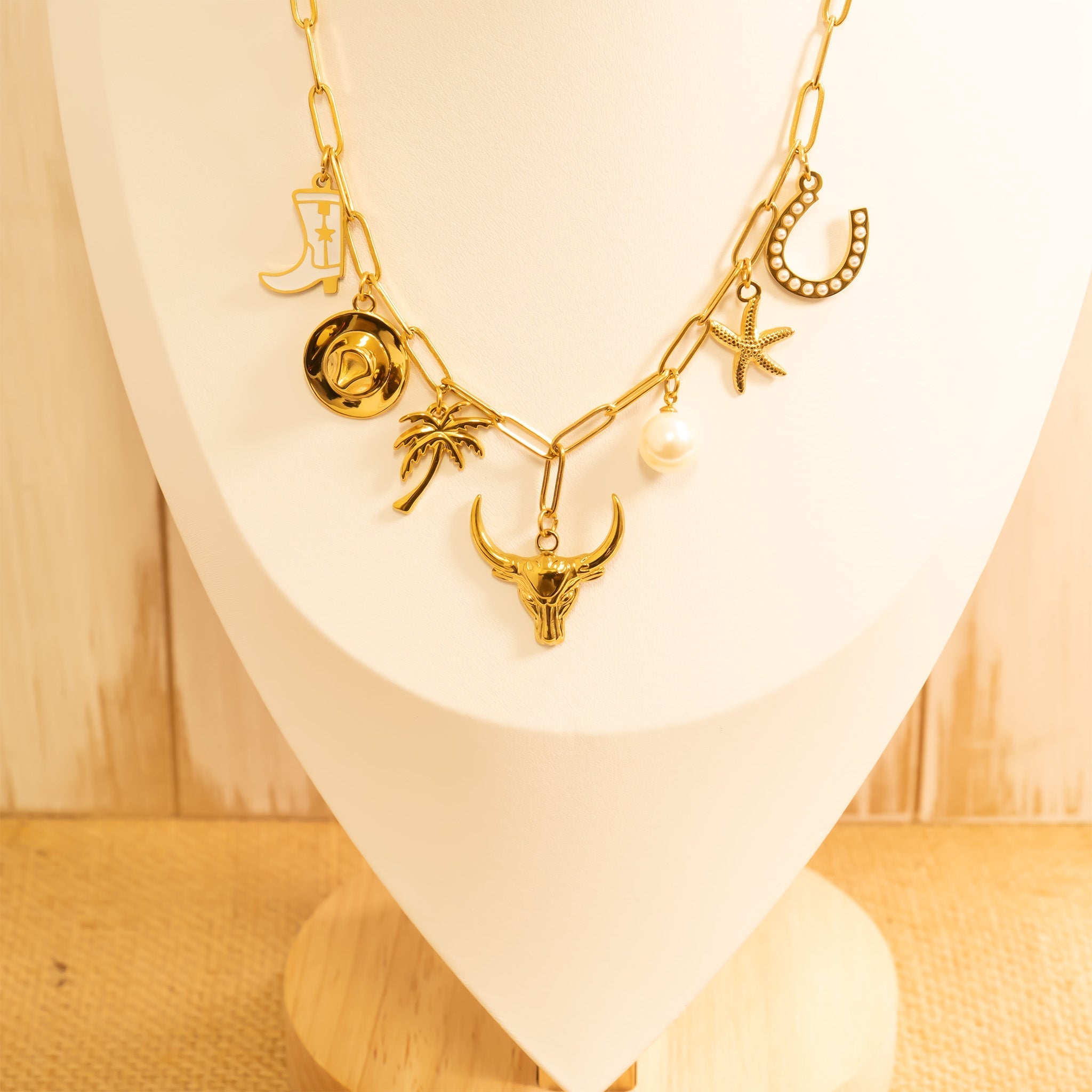 Gold Palm Tree Charm – 18K Gold PVD Stainless Steel | Hypoallergenic Pendant - Charms | Sunflower Soul Boutique