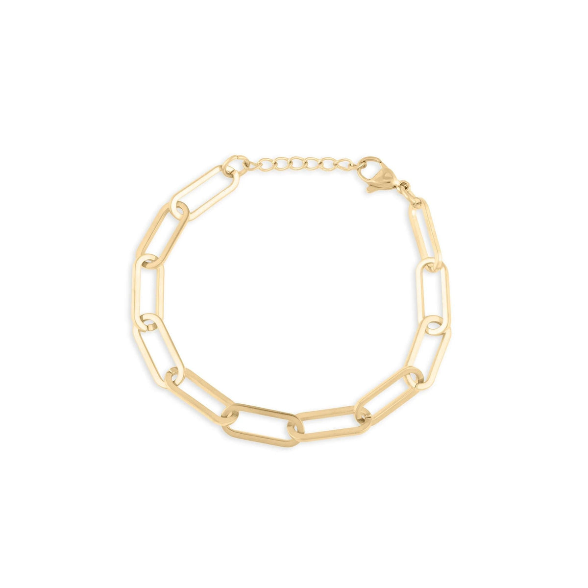 Wholesale Jewelry 14K Gold Filled Plus Paperclip Chain Bracelet- Main- 6.5mm