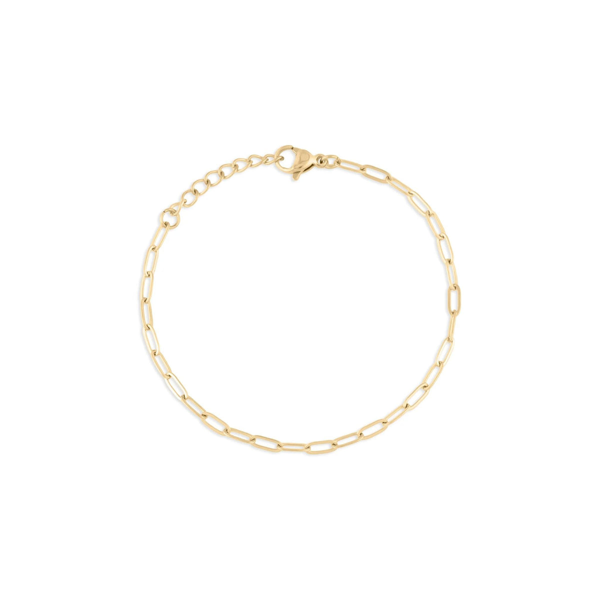 Wholesale Jewelry 14K Gold Filled Plus Paperclip Chain Bracelet- Main- 2.5mm