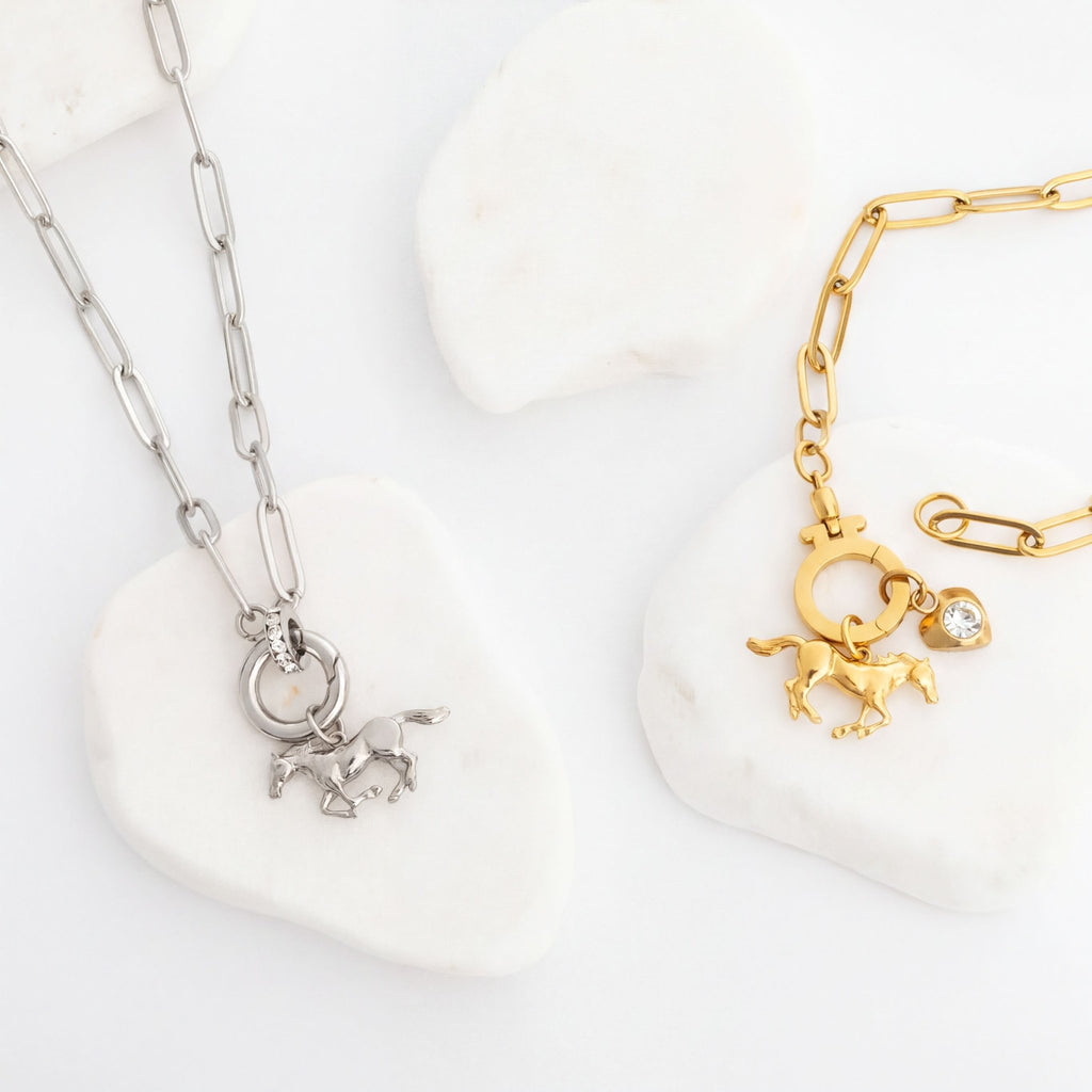 Gold Paperclip Bracelet – 18K Gold Jewelry Charm Holder With Stainless Steel Lock - Bracelets | Sunflower Soul Boutique