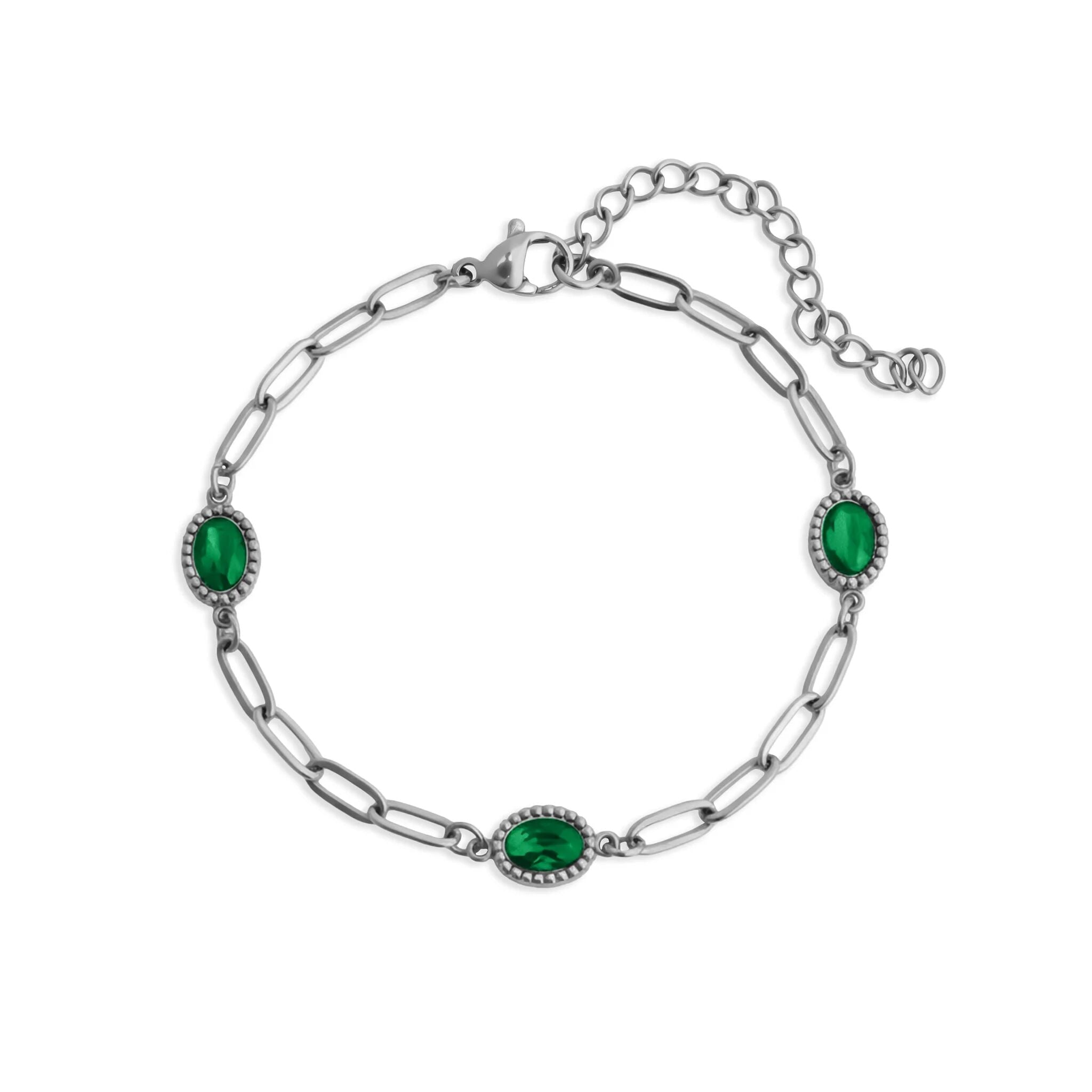 Gold Paperclip Bracelet – 18K Gold Jewelry With Emerald Stone & Stainless Steel - Bracelets | Sunflower Soul Boutique