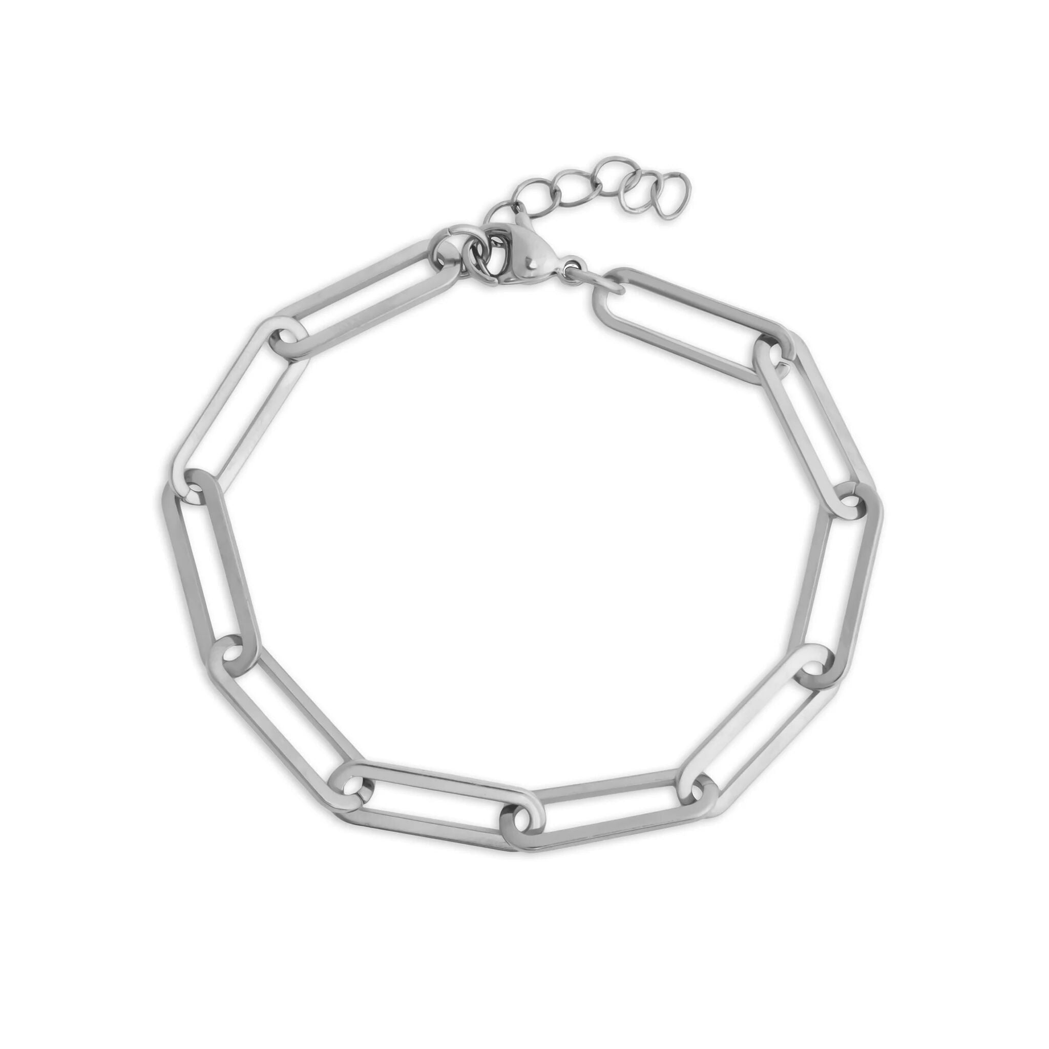 Gold Paperclip Bracelet – 18K Gold PVD Stainless Steel Long Chain, Hypoallergenic Jewelry - Bracelets | Sunflower Soul Boutique