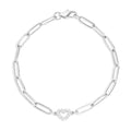 Gold Paperclip Bracelet – Adjustable Chain With Heart Charm & Sparkling Stone - | Sunflower Soul Boutique
