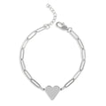 Gold Paperclip Bracelet – Adjustable Heart Charm Stainless Steel Jewelry Gift - Bracelets | Sunflower Soul Boutique