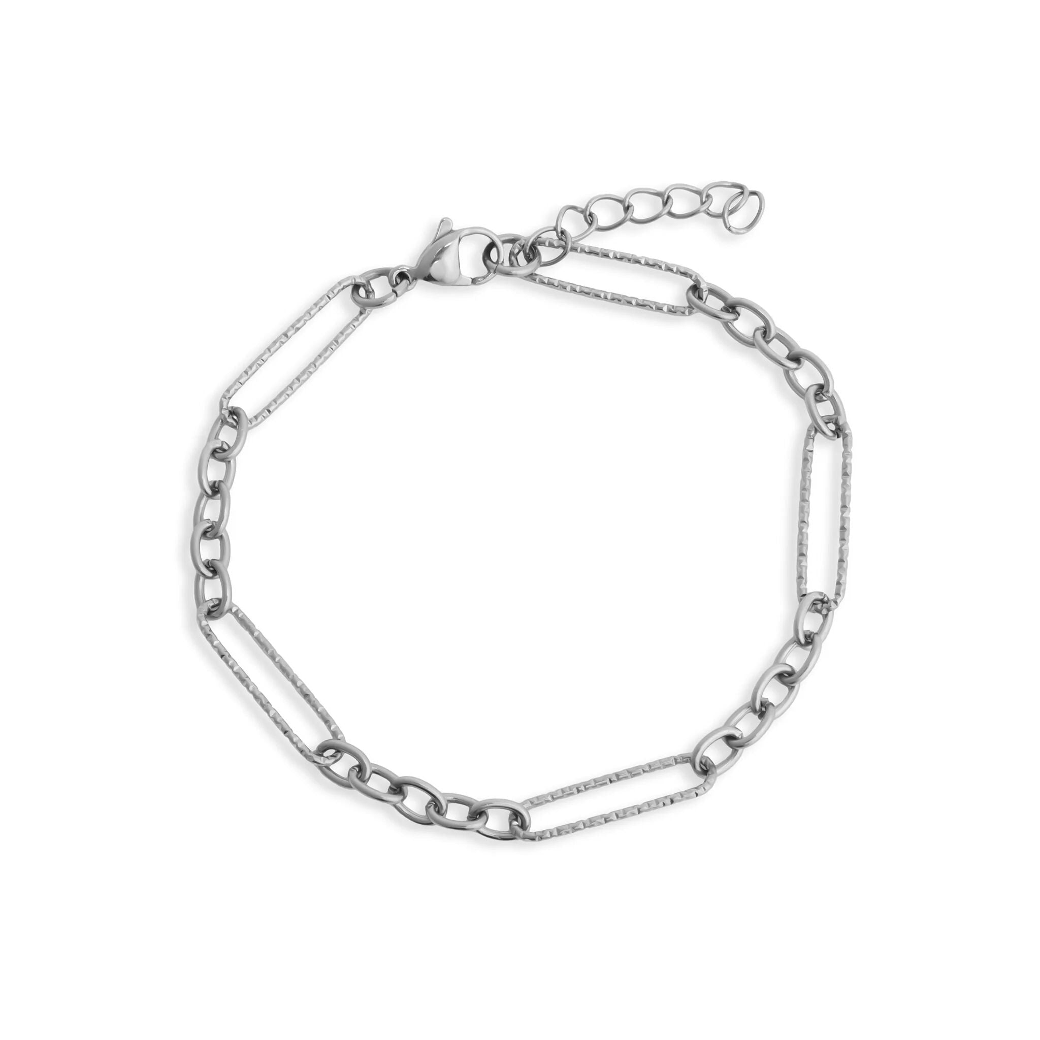 Gold Paperclip Bracelet – Adjustable Stainless Steel Textured Chain Jewelry - Bracelets | Sunflower Soul Boutique