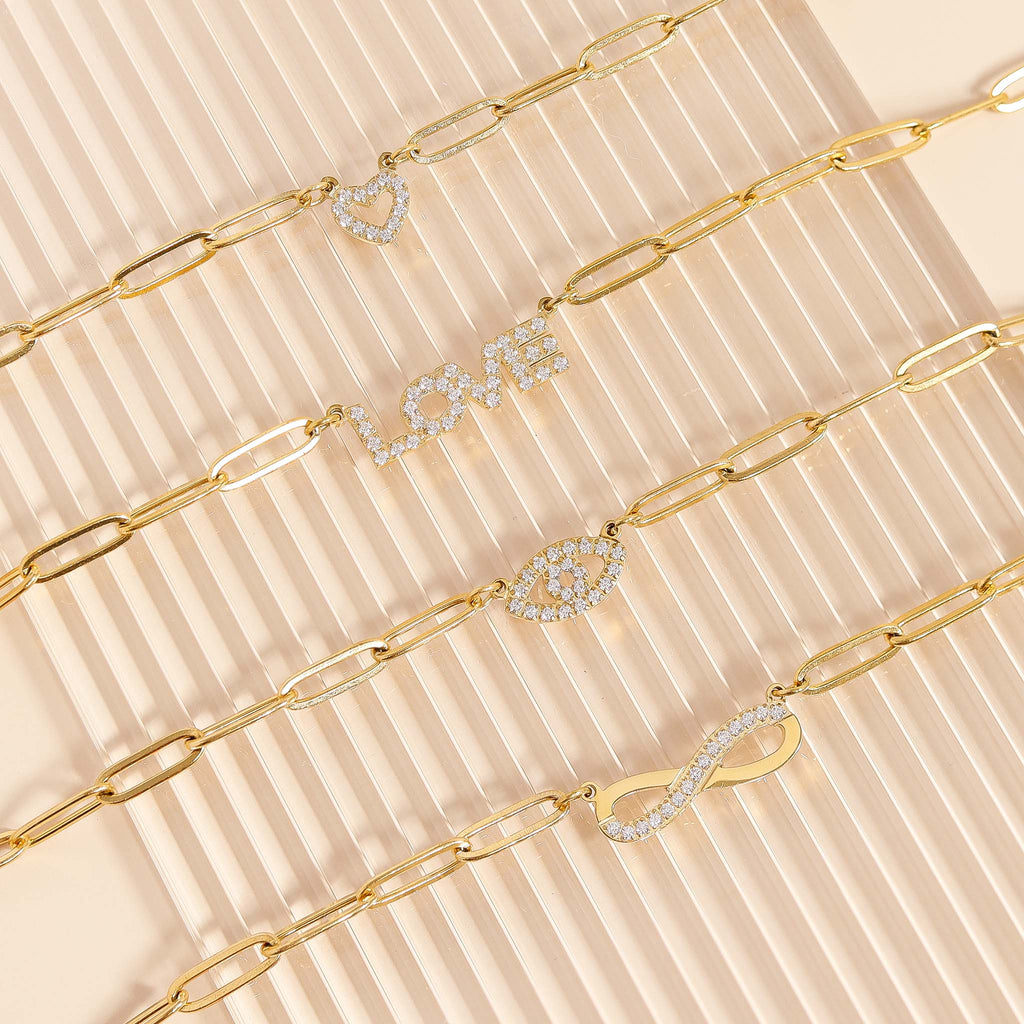 Gold Paperclip Chain Set – 18K Gold Necklace & Stone Heart Charm Gift - Jewelry Sets | Sunflower Soul Boutique