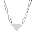 Gold Paperclip Necklace – 18 Inch Chain | Stainless Steel Heart Pendant - Necklaces | Sunflower Soul Boutique